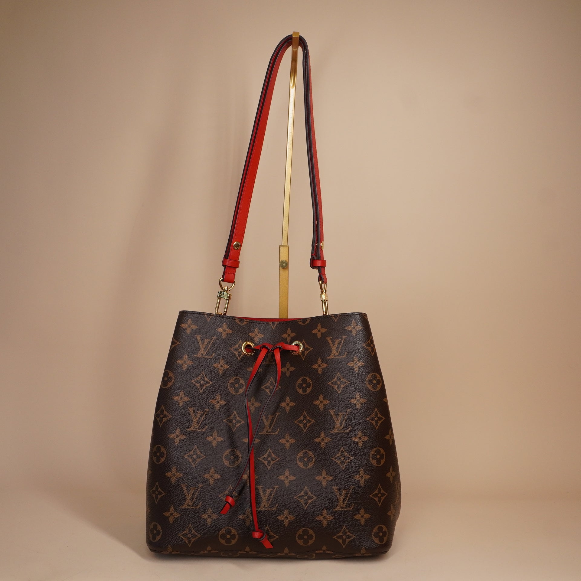 PRE-OWNED LV Coquelicot Monogram Canvas Neonoe MM Shoulder Bag