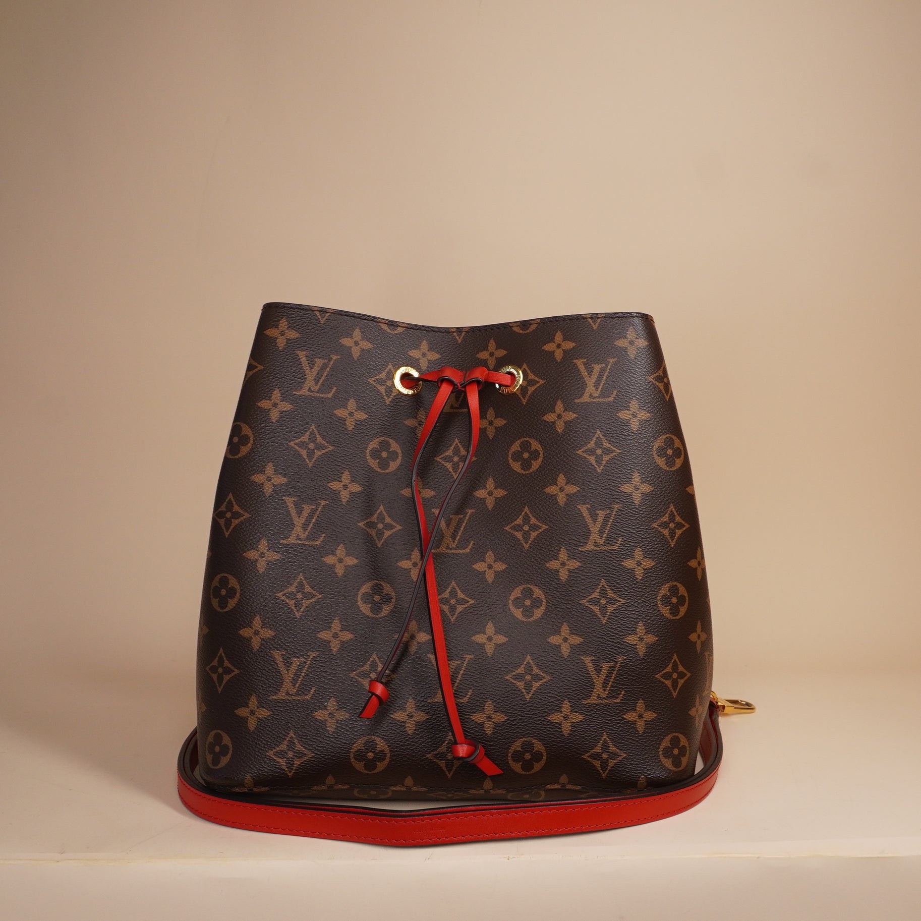 PRE-OWNED LV Coquelicot Monogram Canvas Neonoe MM Shoulder Bag