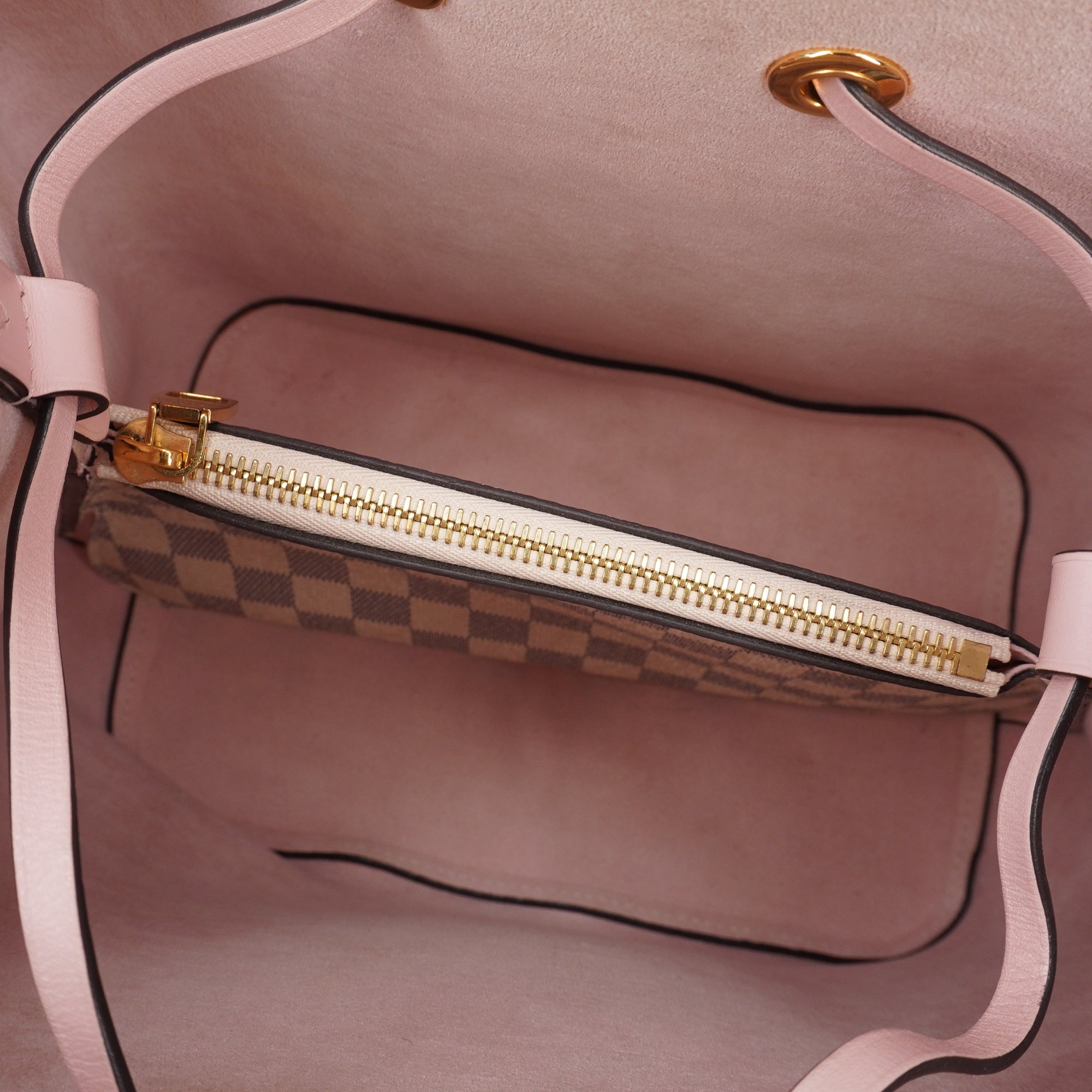 PRE-OWNED LV Damier Azur Neonoe MM Eau De Rose Shoulder Bag