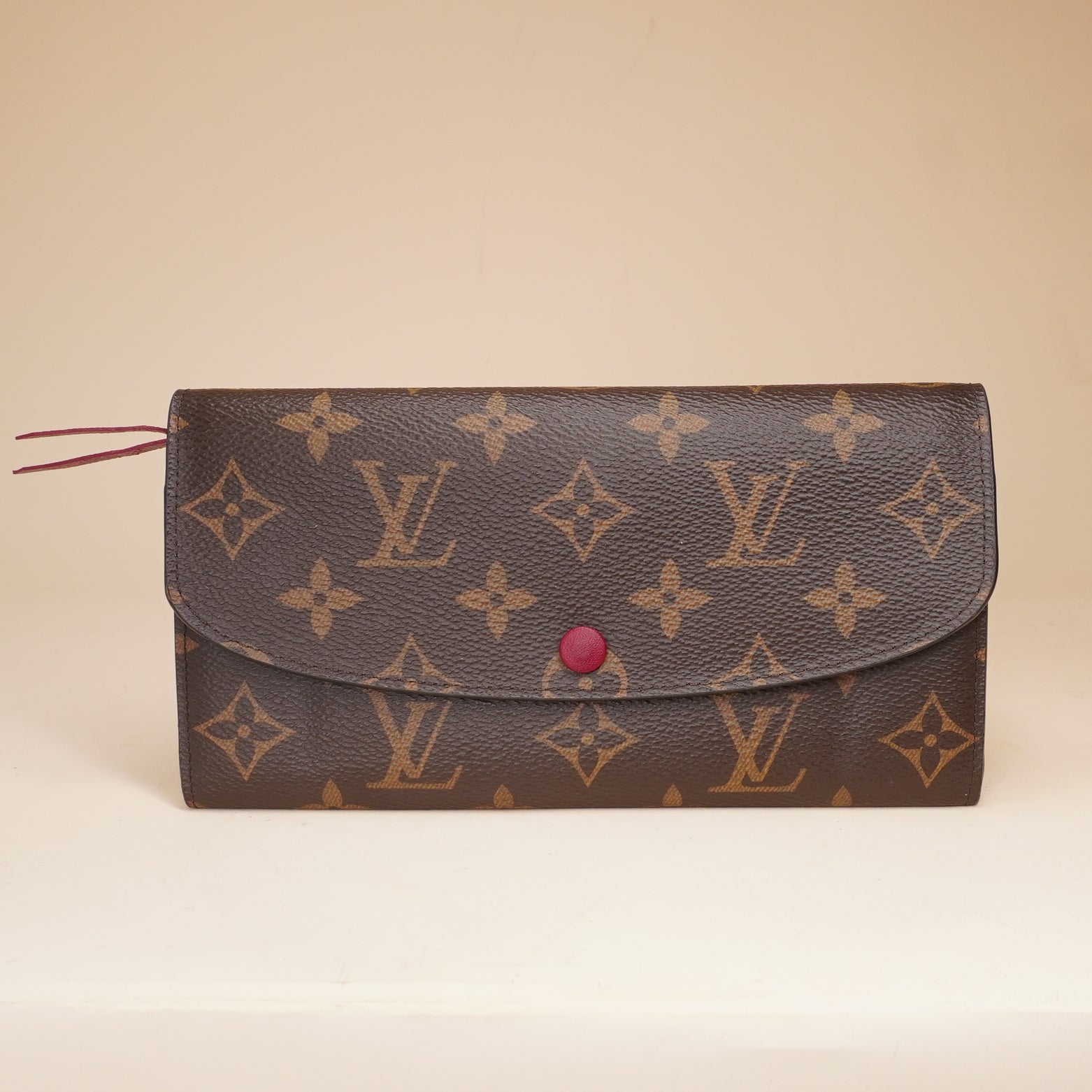 PRE-OWNED LV Monogram Emilie Wallet Fuchsia