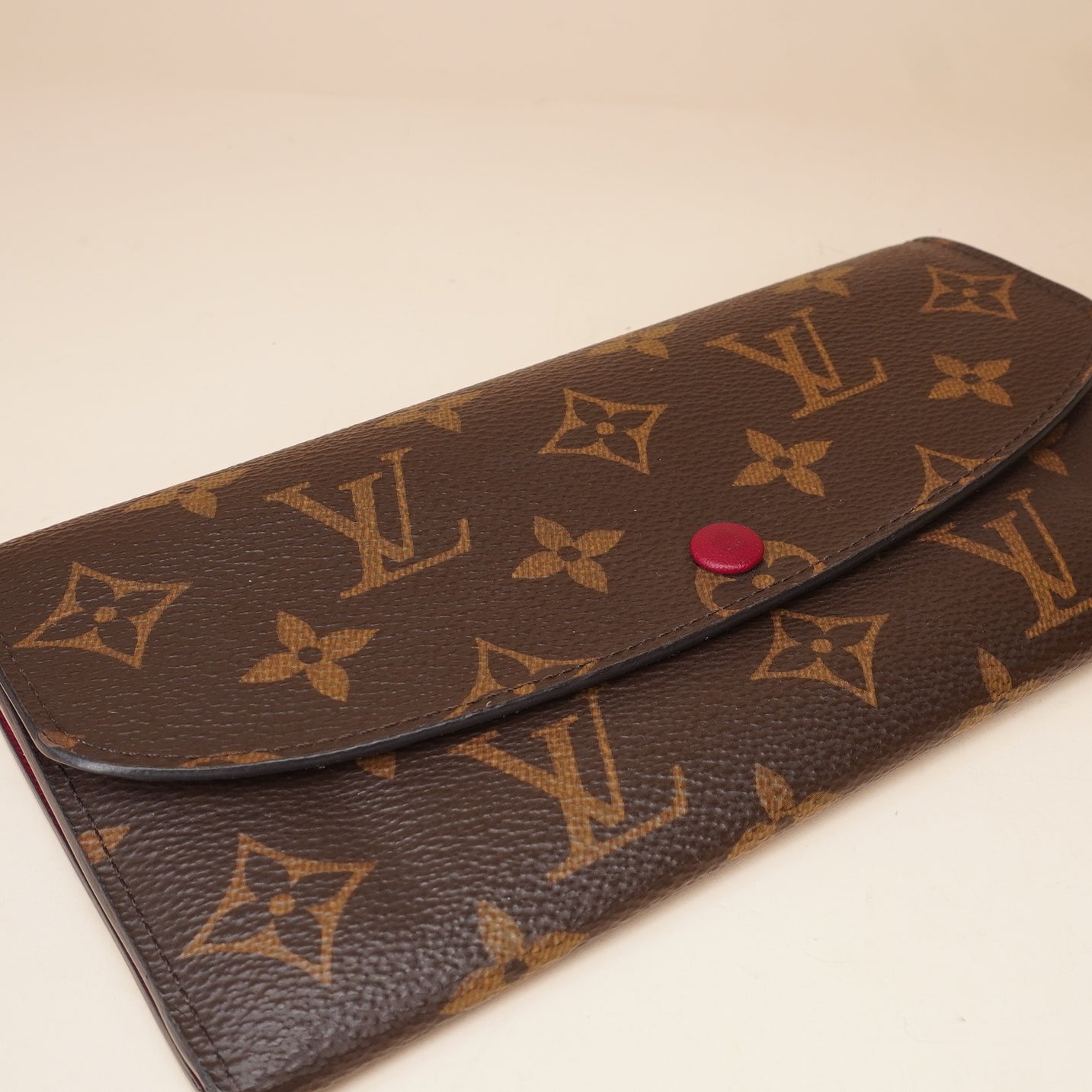 PRE-OWNED LV Monogram Emilie Wallet Fuchsia