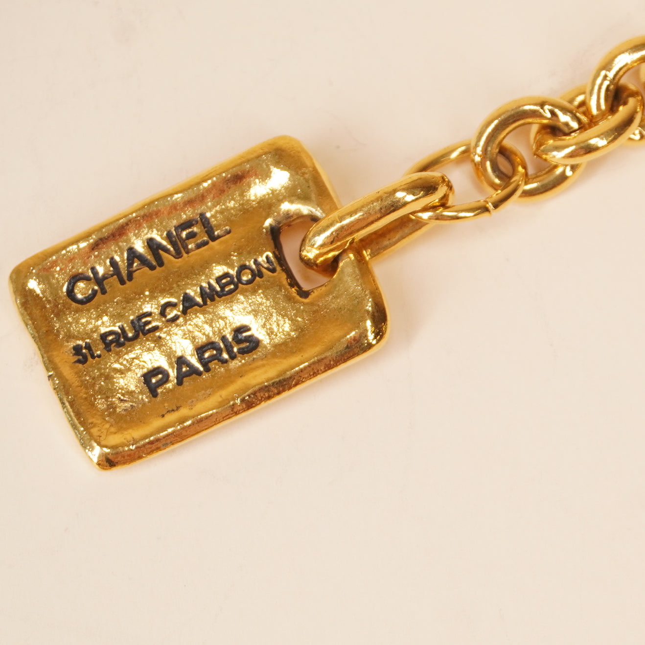 PRE-OWNED CC Sunburst Vintage Double Chain CC Logo Belt