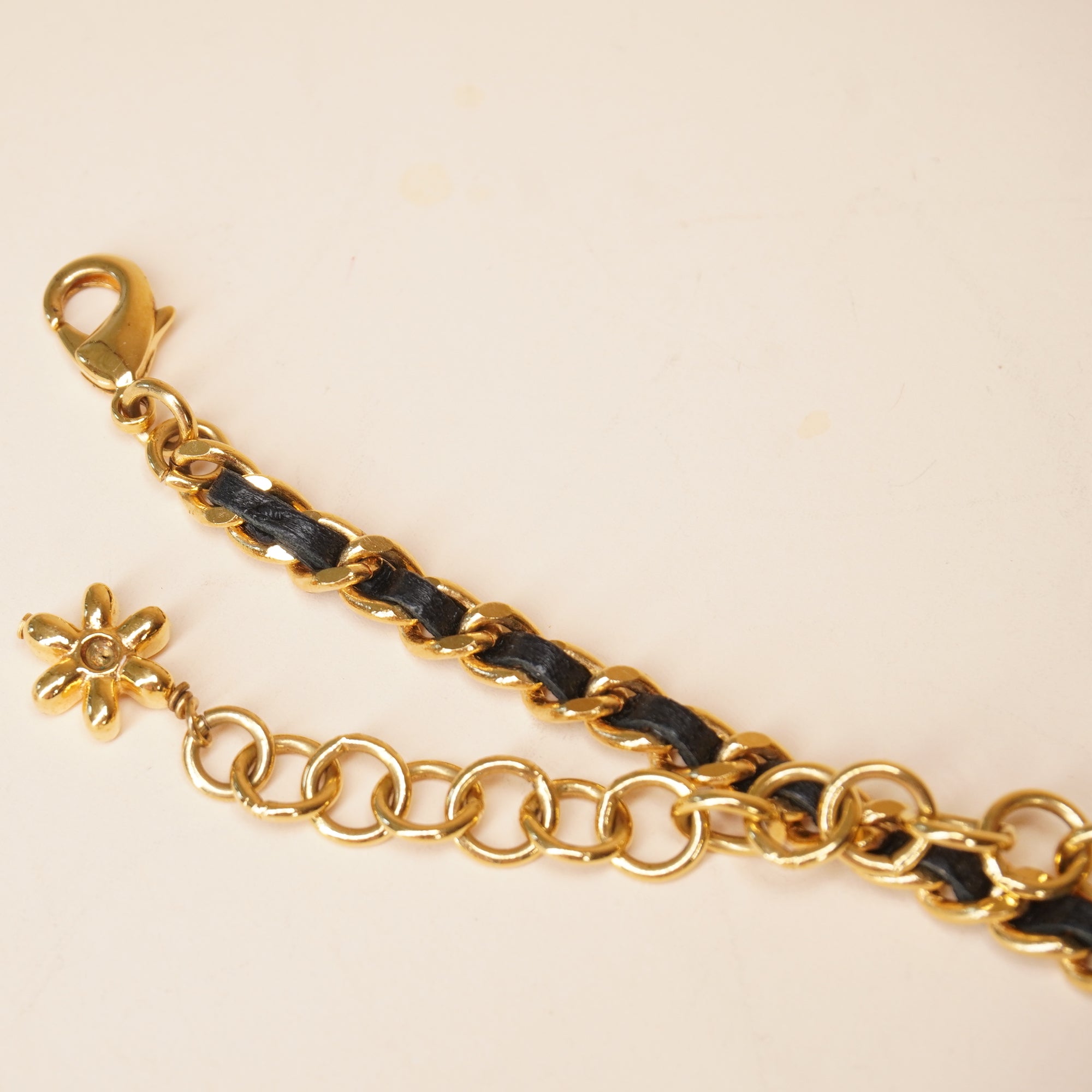 PRE-OWNED CC Timeless Necklace Black Leather