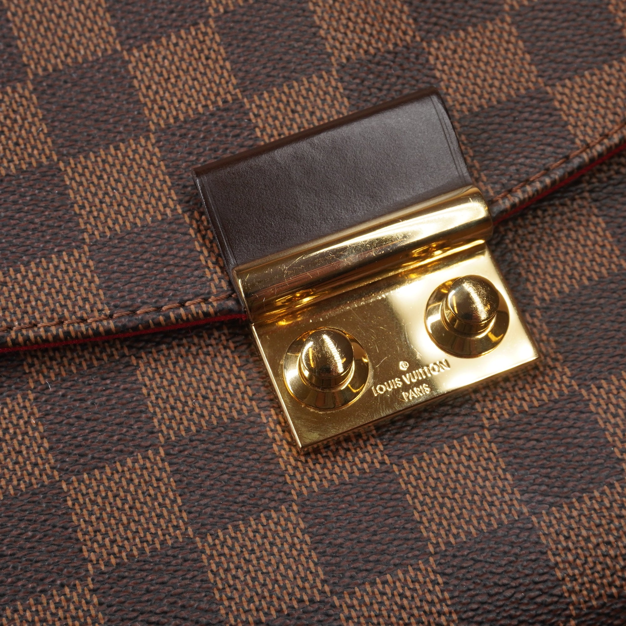 PRE-OWNED LV Damier Ebene Canvas Croisette Crossbody Bag