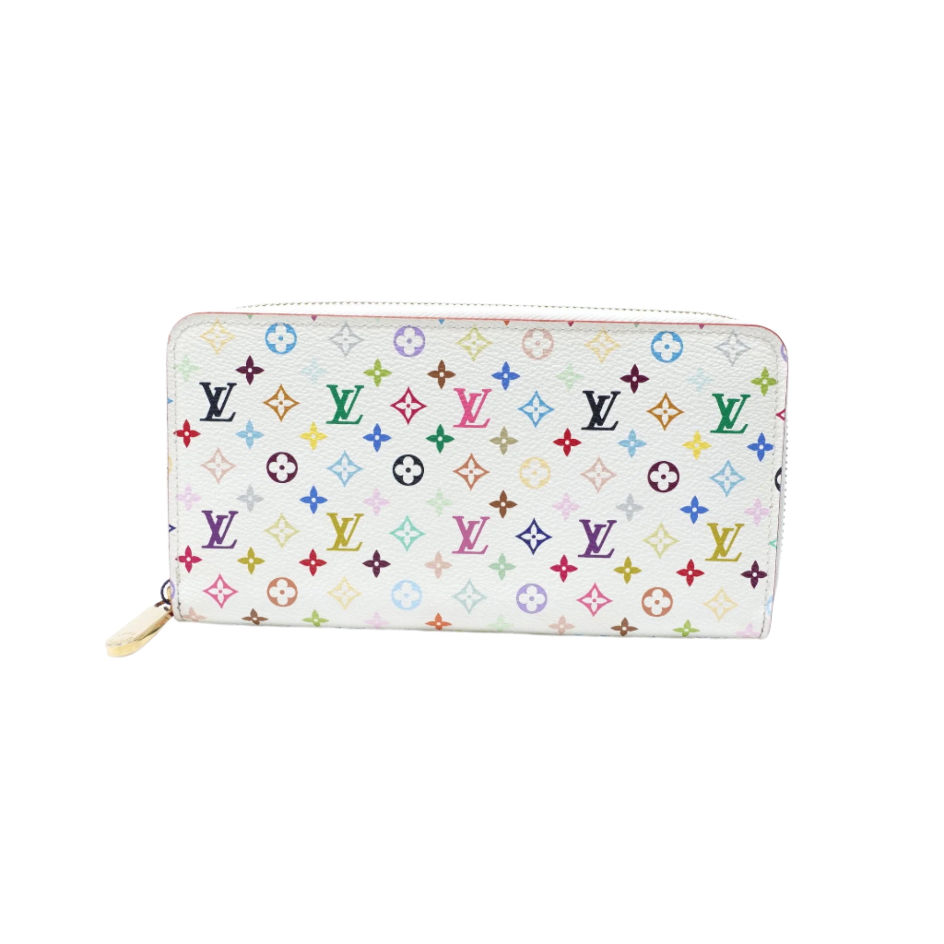 PRE-OWNED LV White Murakami Zippy Long Wallet