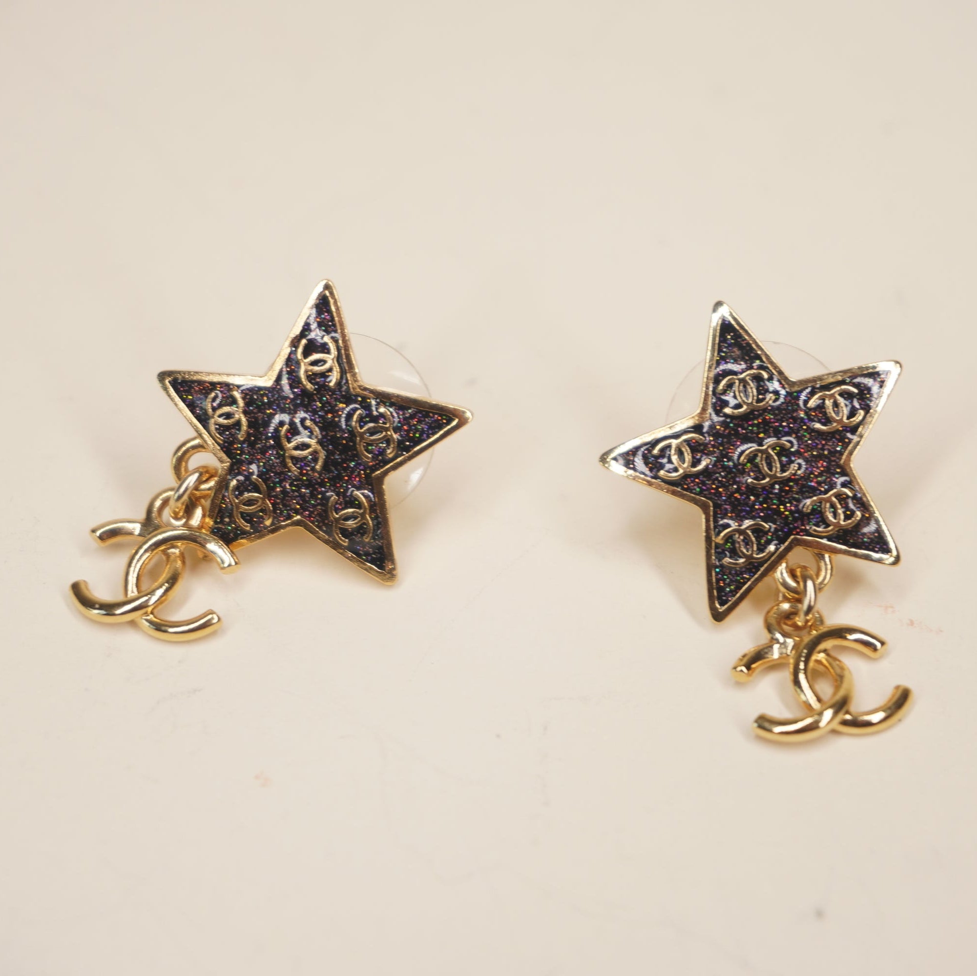 PRE-OWNED CC Gold Multi Hardware Earrings