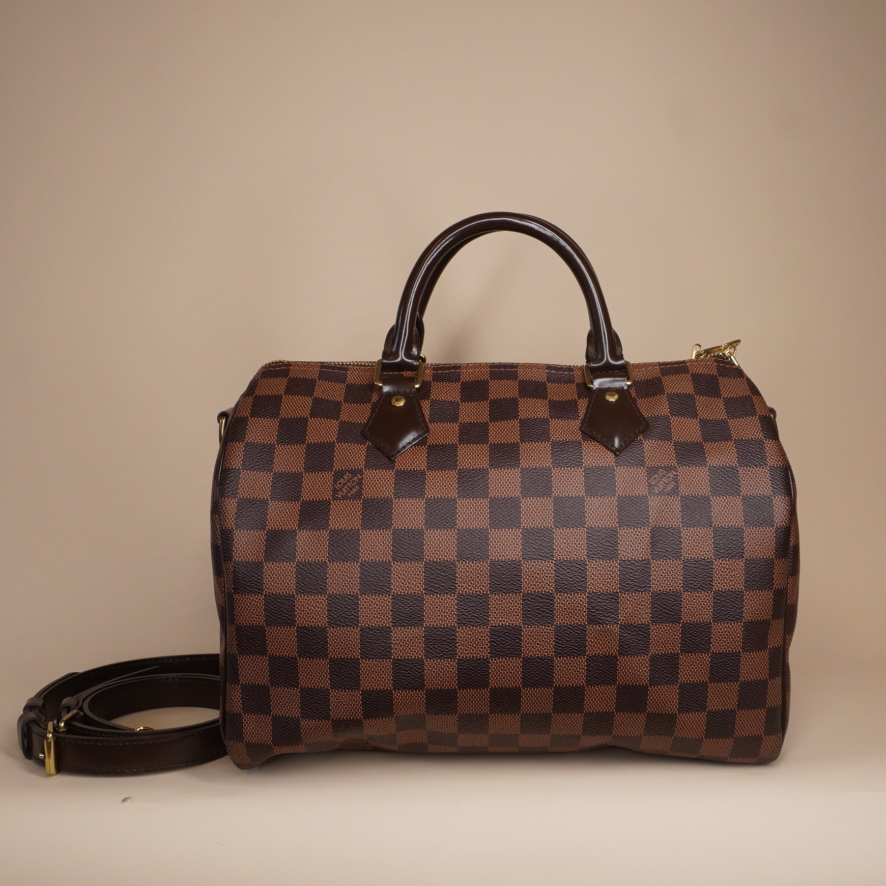 PRE-OWNED LV Damier Ebene Canvas Speedy 30 Bandouliere Shoulder Bag
