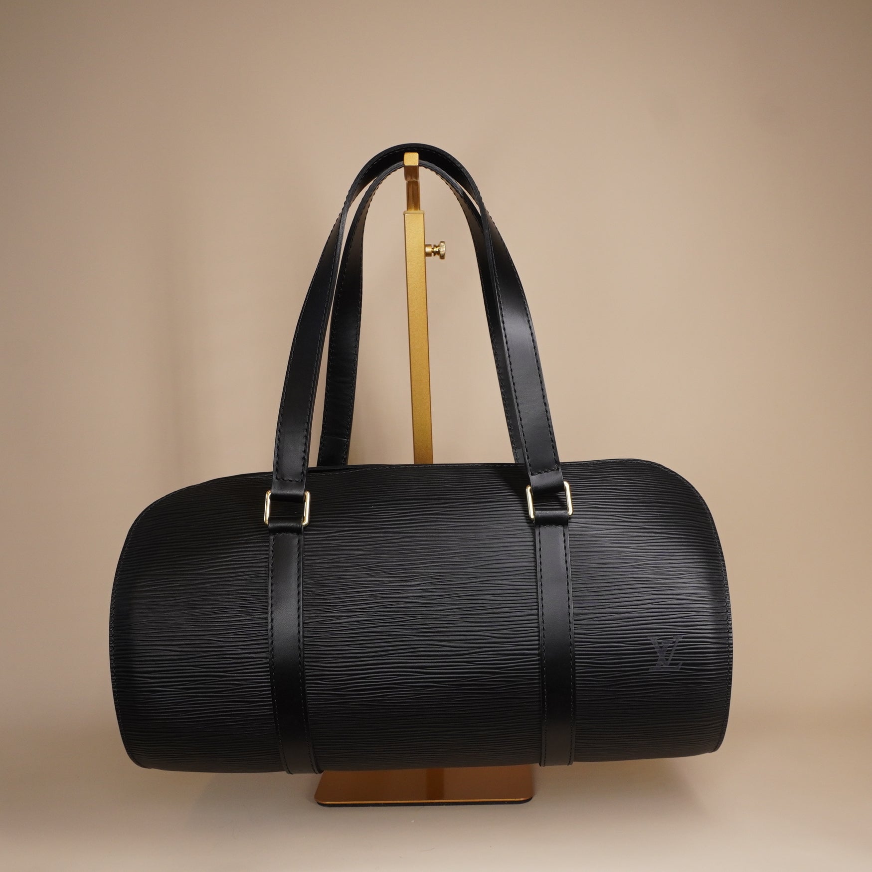 PRE-OWNED LV Black Epi Soufflot Vintage Papillon Shoulder Bag