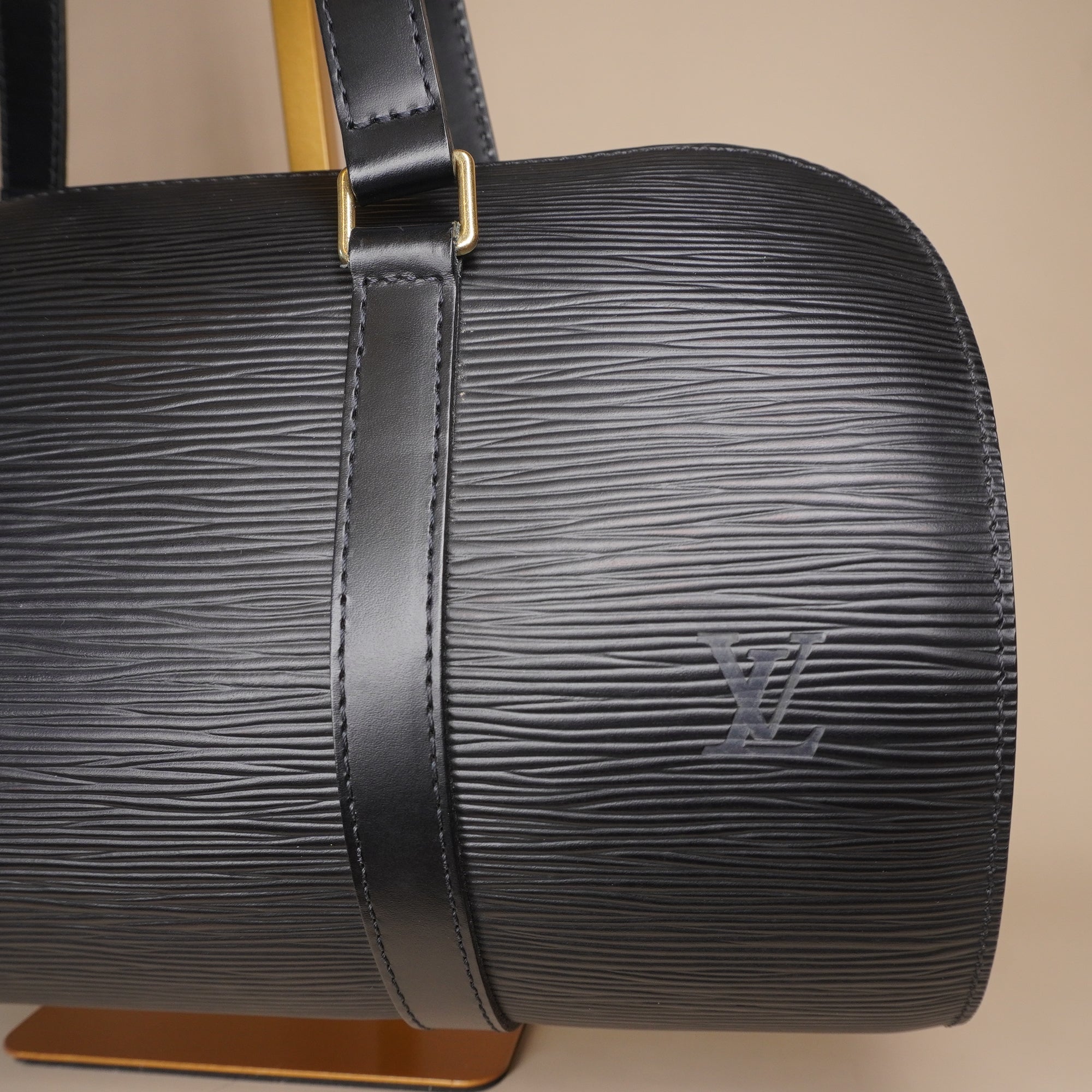 PRE-OWNED LV Black Epi Soufflot Vintage Papillon Shoulder Bag