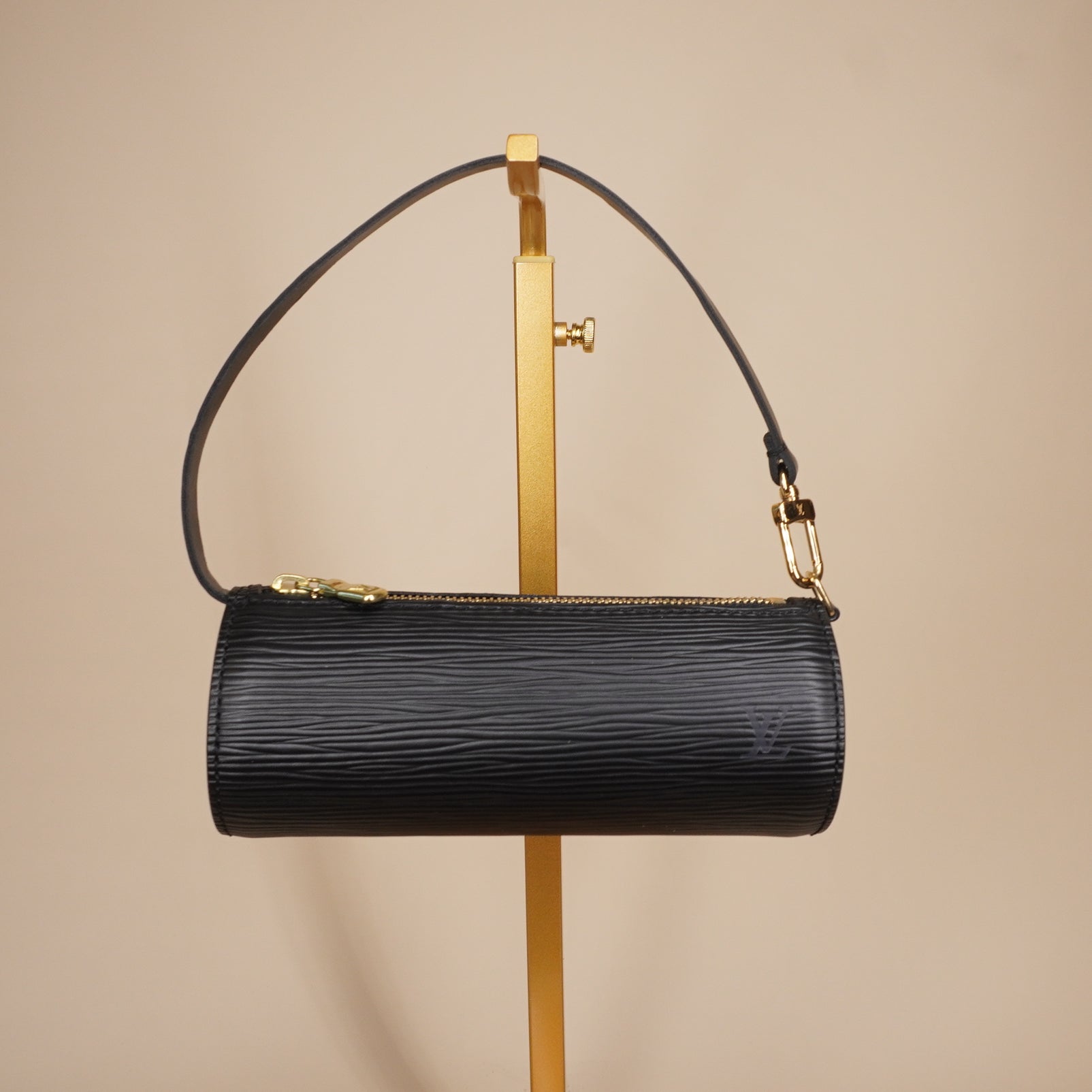 PRE-OWNED LV Black Epi Soufflot Vintage Papillon Shoulder Bag