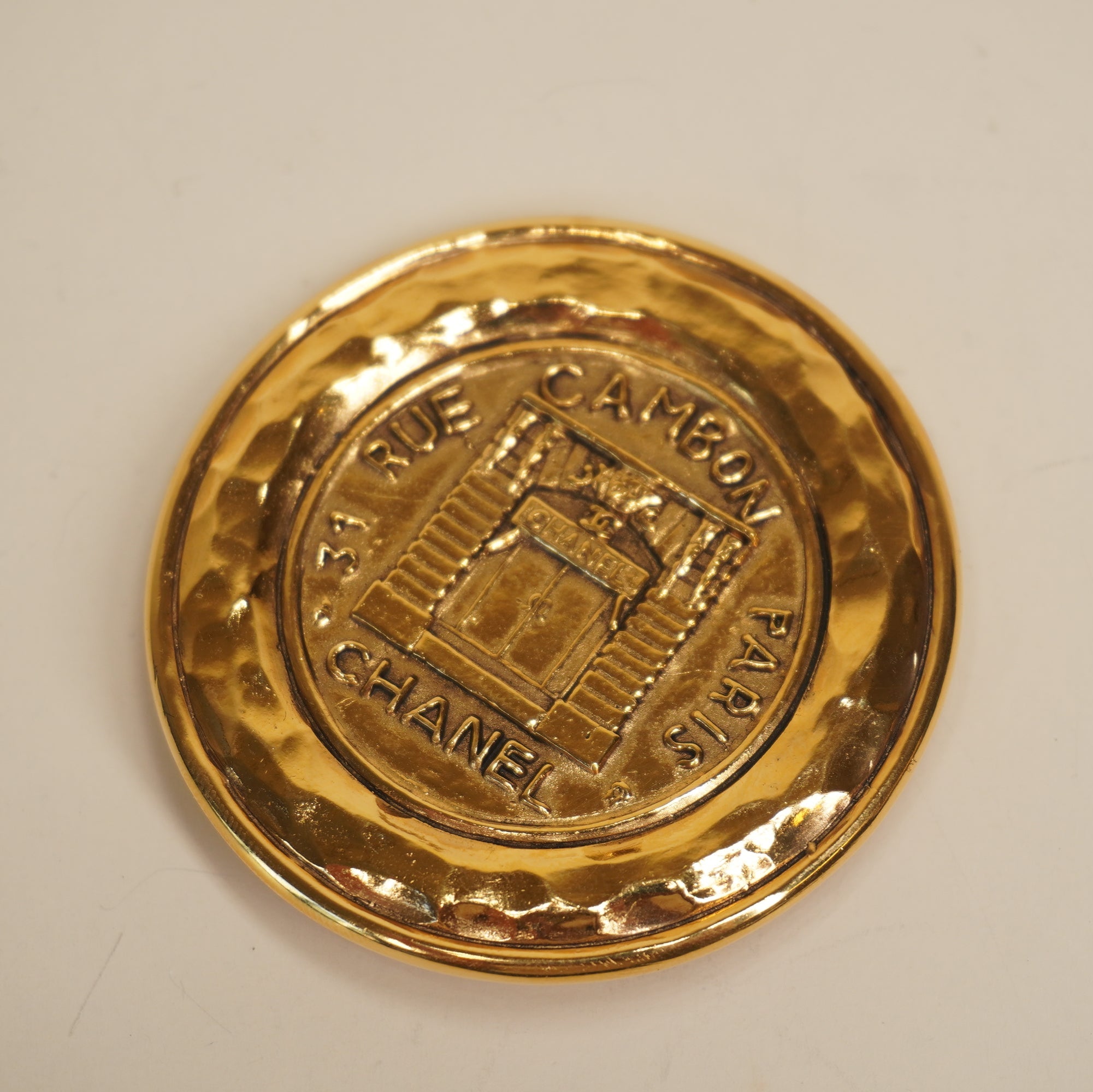 PRE-OWNED CC Gold Hardware Brooch