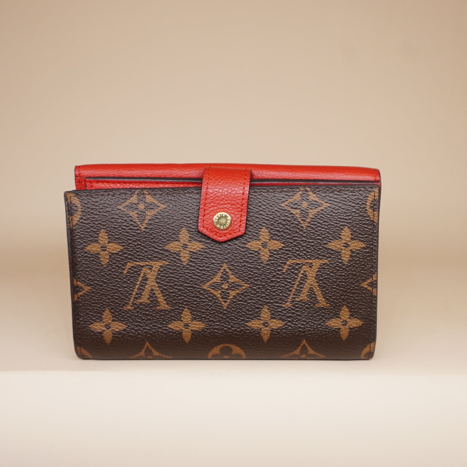 PRE-OWNED LV Monogram Pallas Compact Wallet Cherry