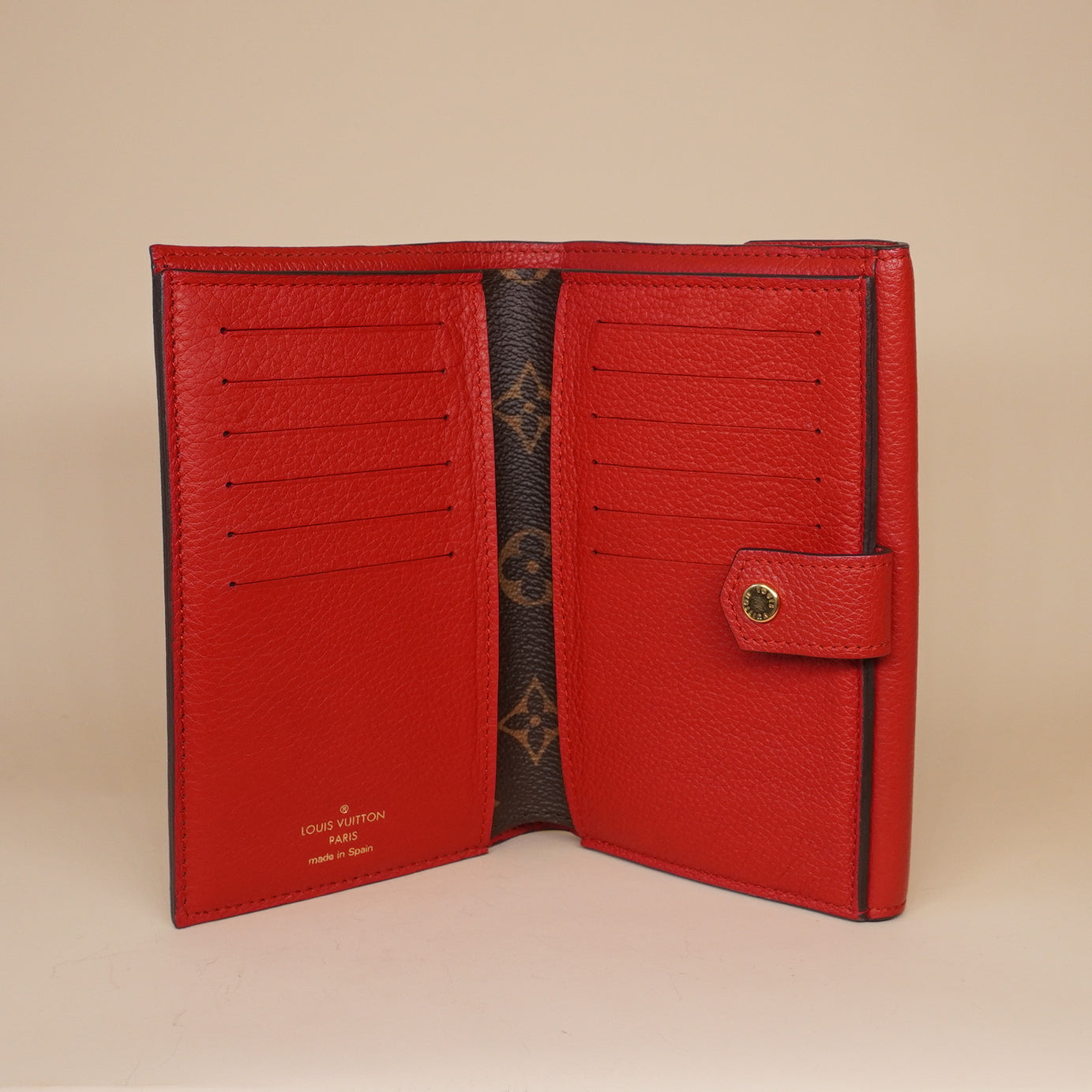 PRE-OWNED LV Monogram Pallas Compact Wallet Cherry