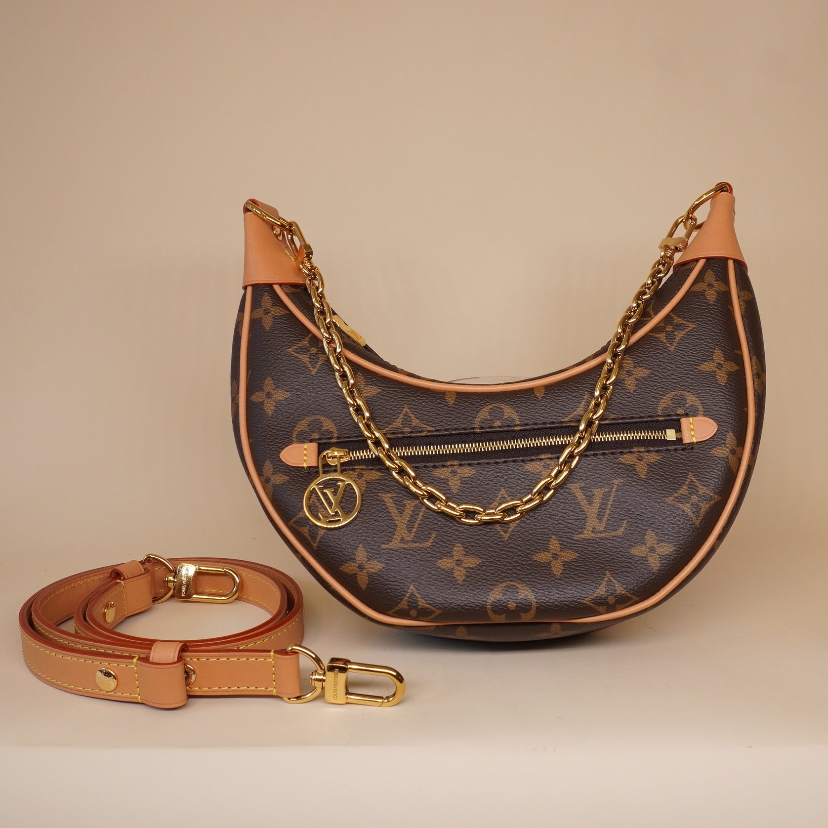 PRE-OWNED LV Monogram Canvas Loop Shoulder Bag