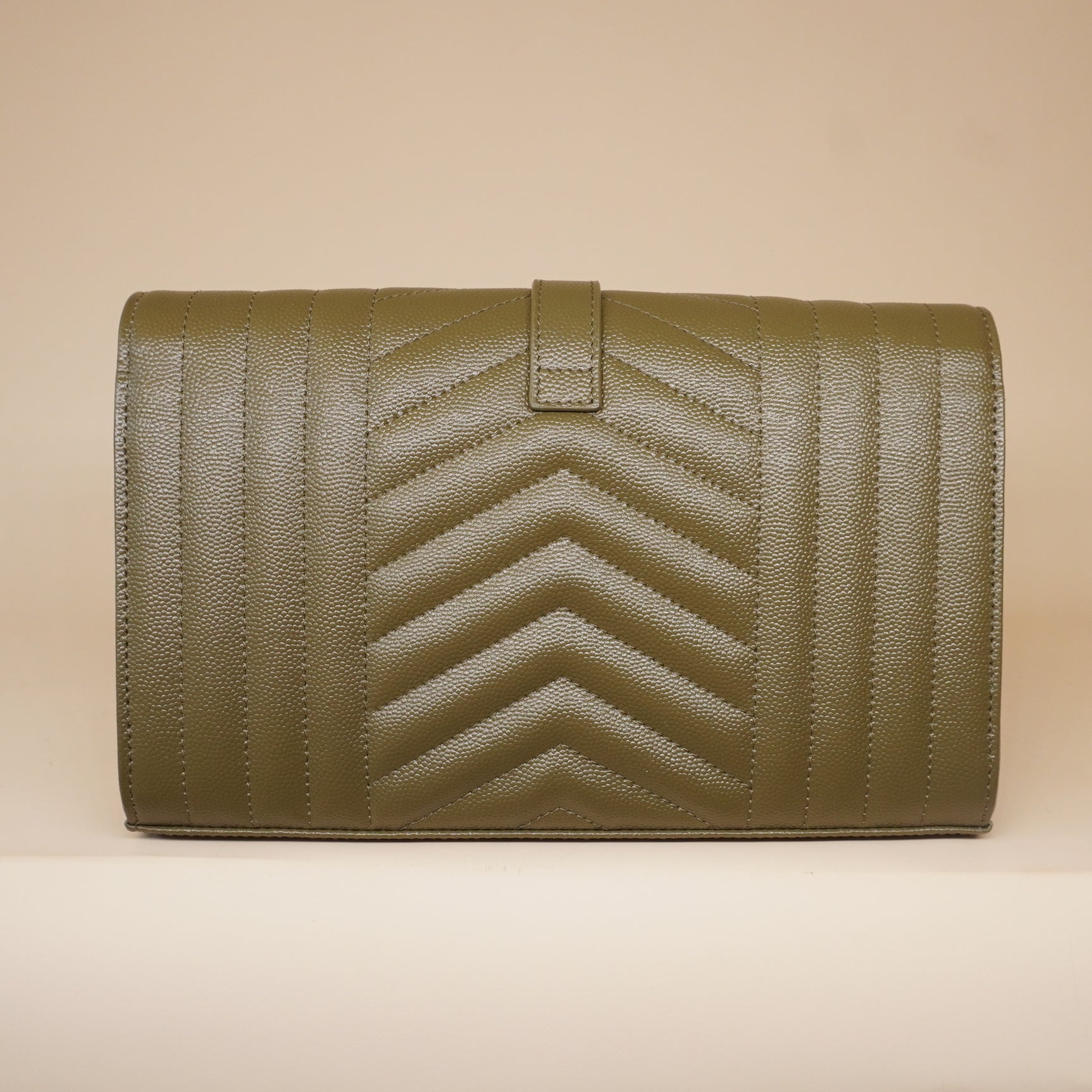PRE-OWNED Olive Envelope Triquilt Crossbody Bag