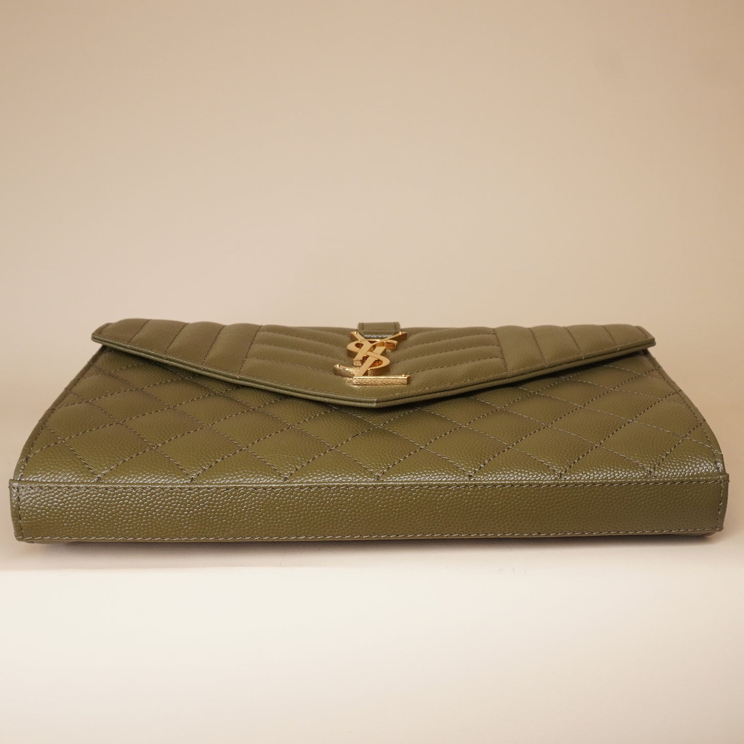 PRE-OWNED Olive Envelope Triquilt Crossbody Bag