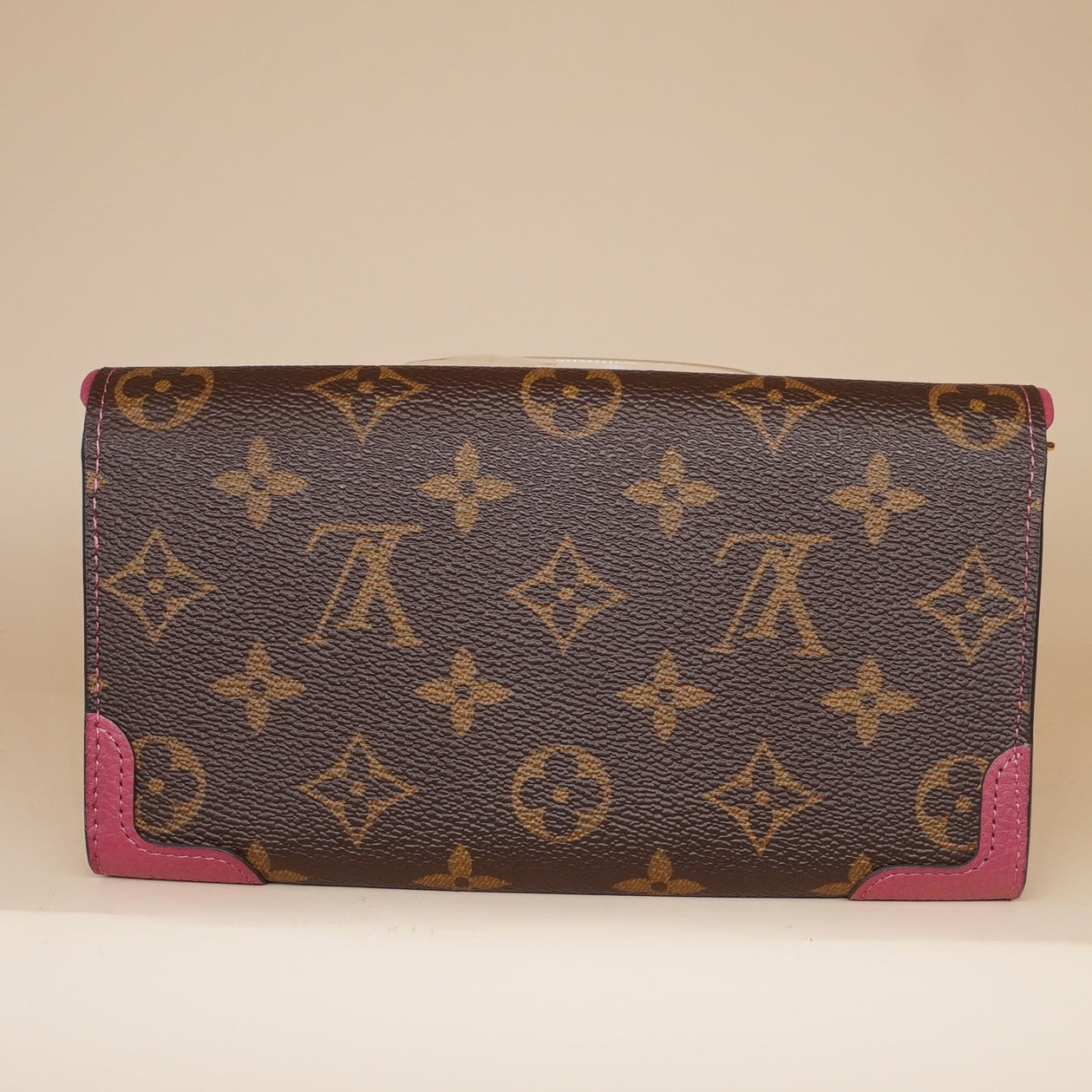 PRE-OWNED LV Monogram Canvas Pink Sarah Retiro Wallet