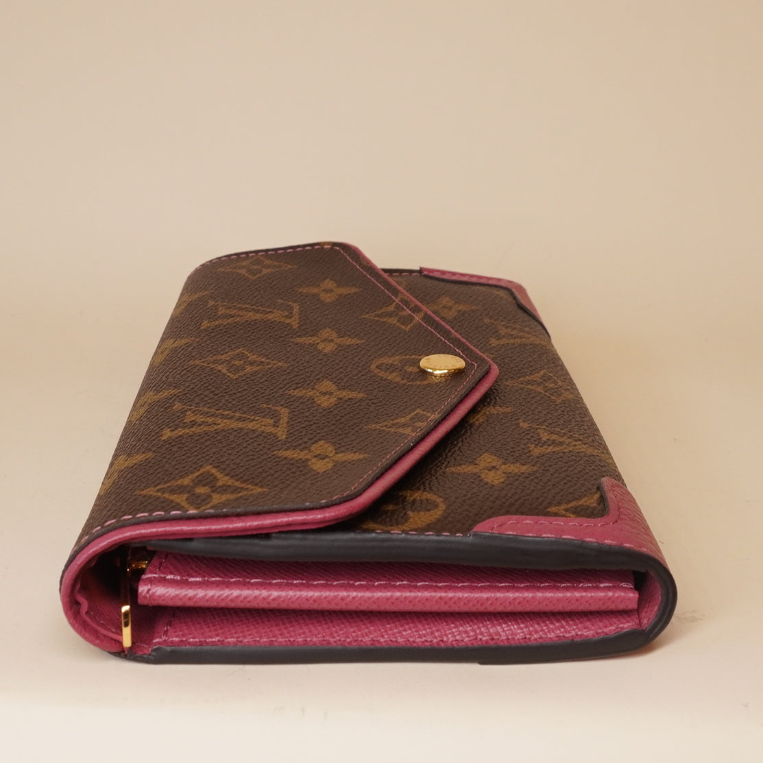 PRE-OWNED LV Monogram Canvas Pink Sarah Retiro Wallet