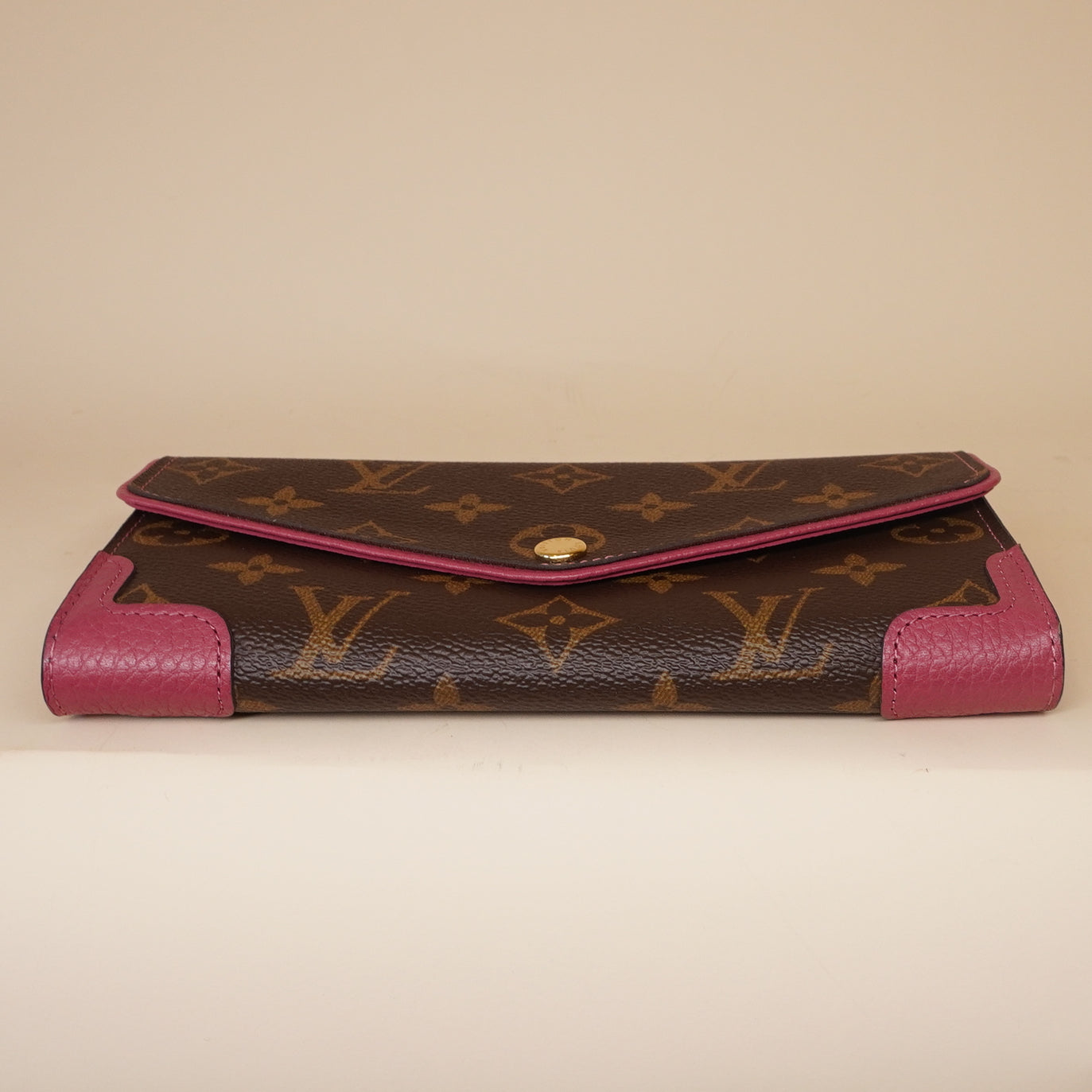 PRE-OWNED LV Monogram Canvas Pink Sarah Retiro Wallet