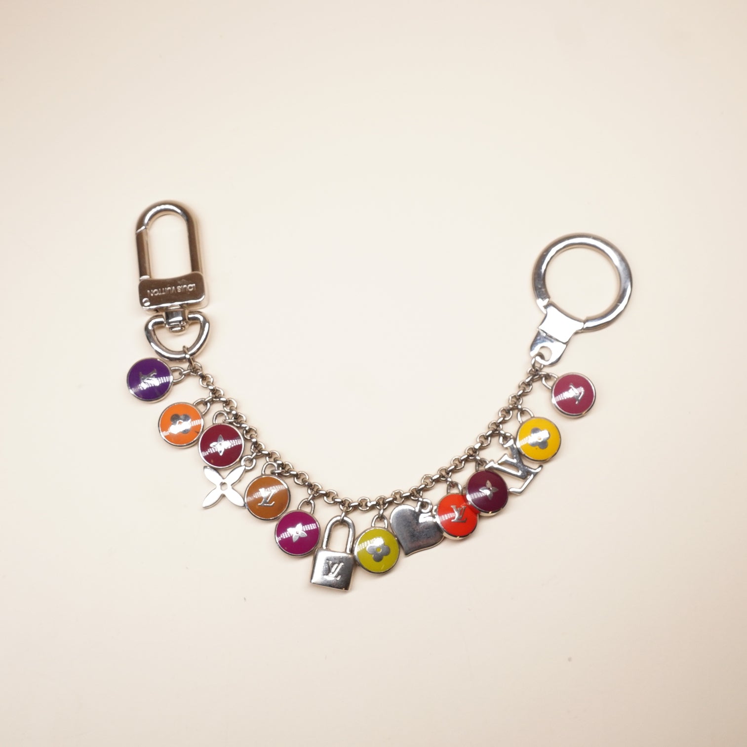 PRE-OWNED LV Pastilles Key Chain Bag Multicolor