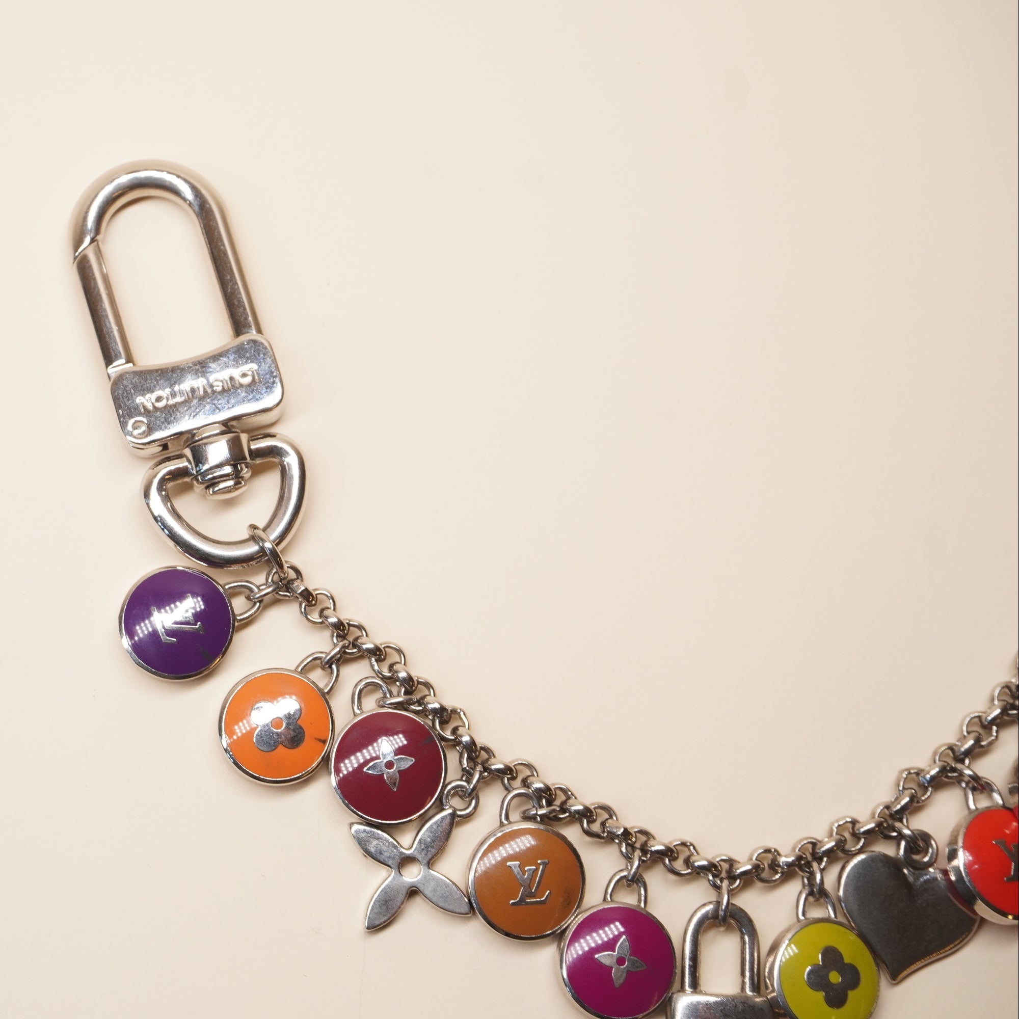 PRE-OWNED LV Pastilles Key Chain Bag Multicolor