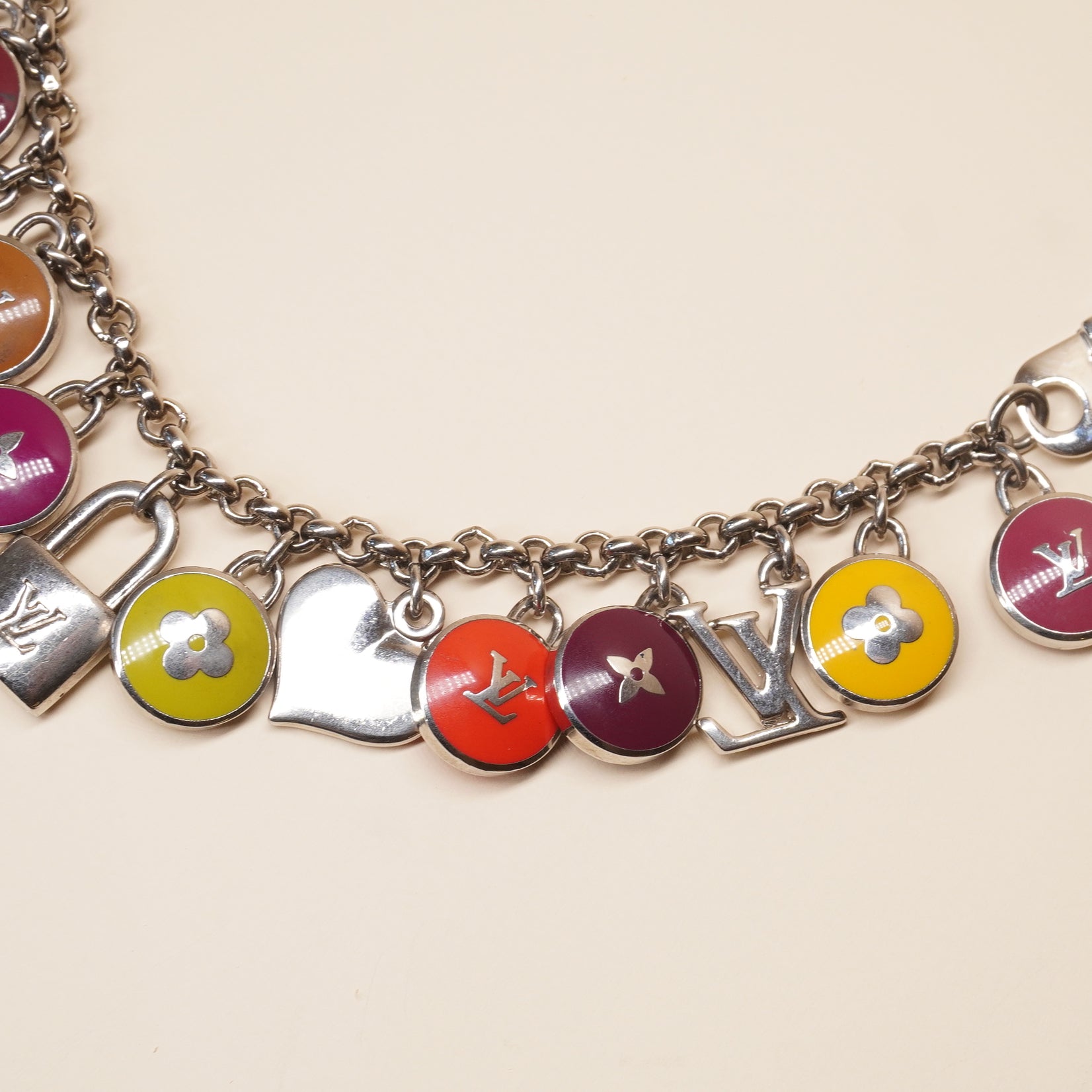 PRE-OWNED LV Pastilles Key Chain Bag Multicolor