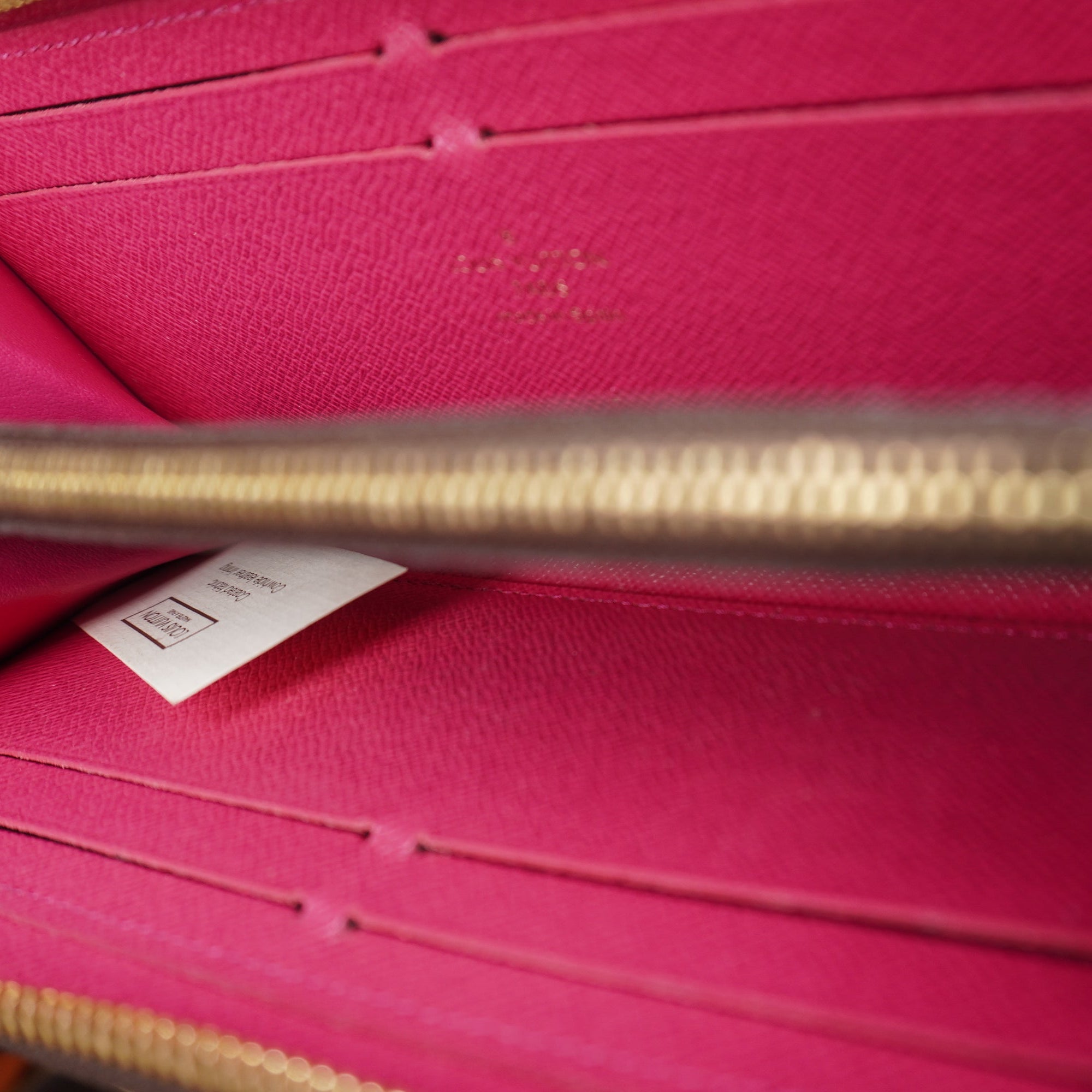 PRE-OWNED LV Monogram Clemence Canvas Wallet Fuchsia