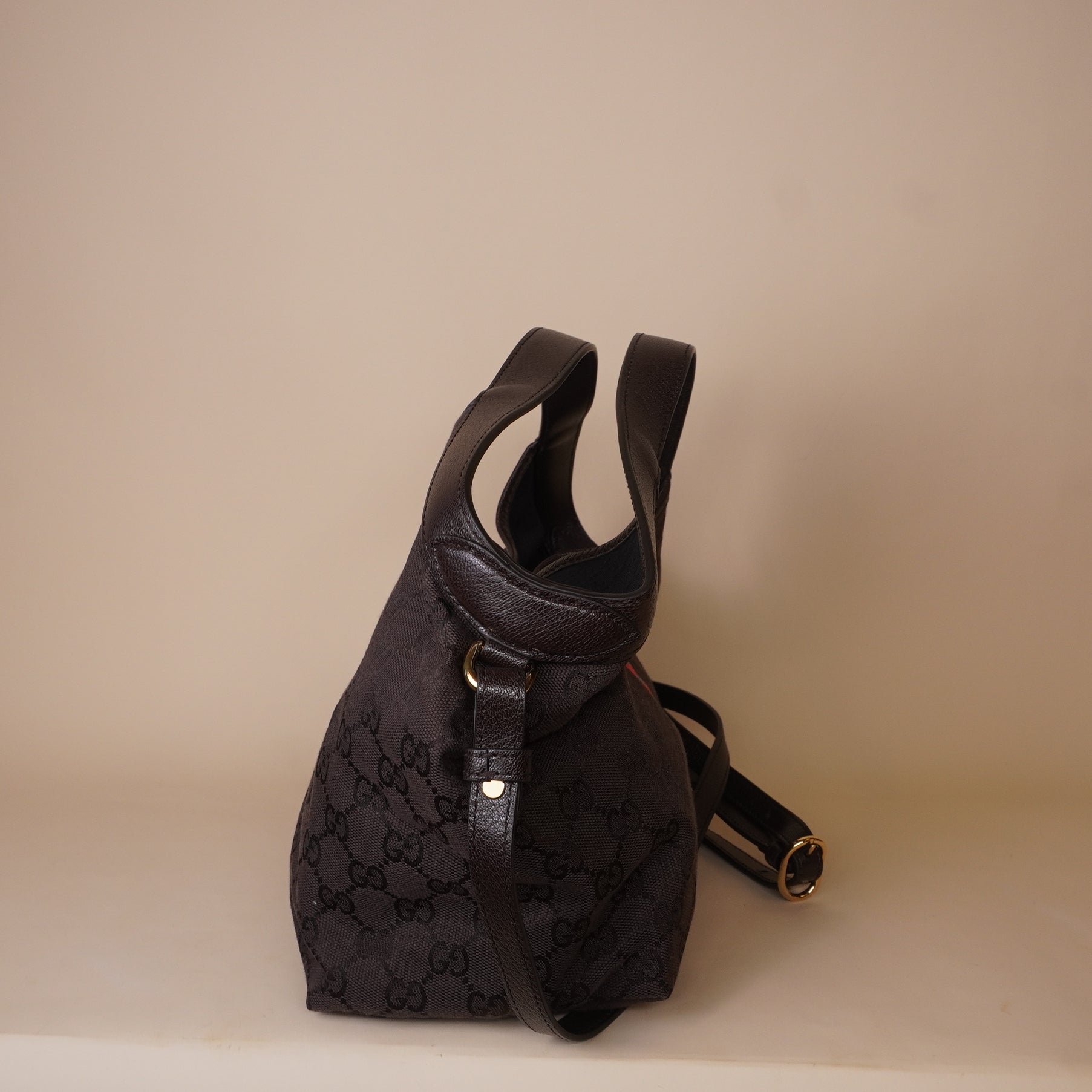 PRE-OWNED GG Monogram Web Small Giglio Shoulder Bag