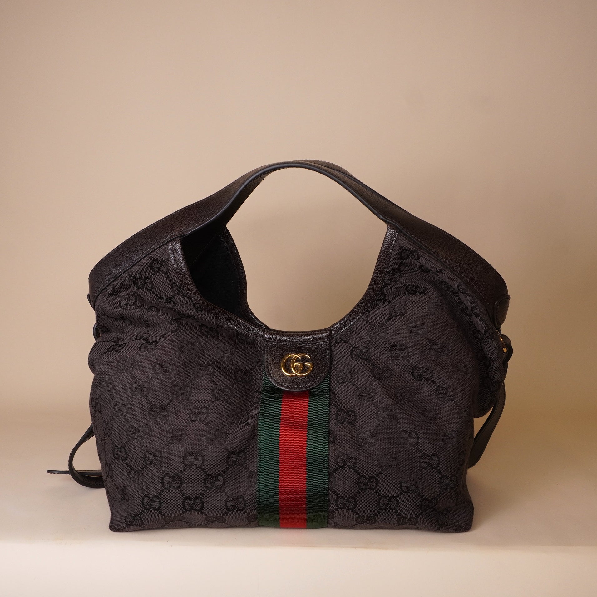 PRE-OWNED GG Monogram Web Small Giglio Shoulder Bag
