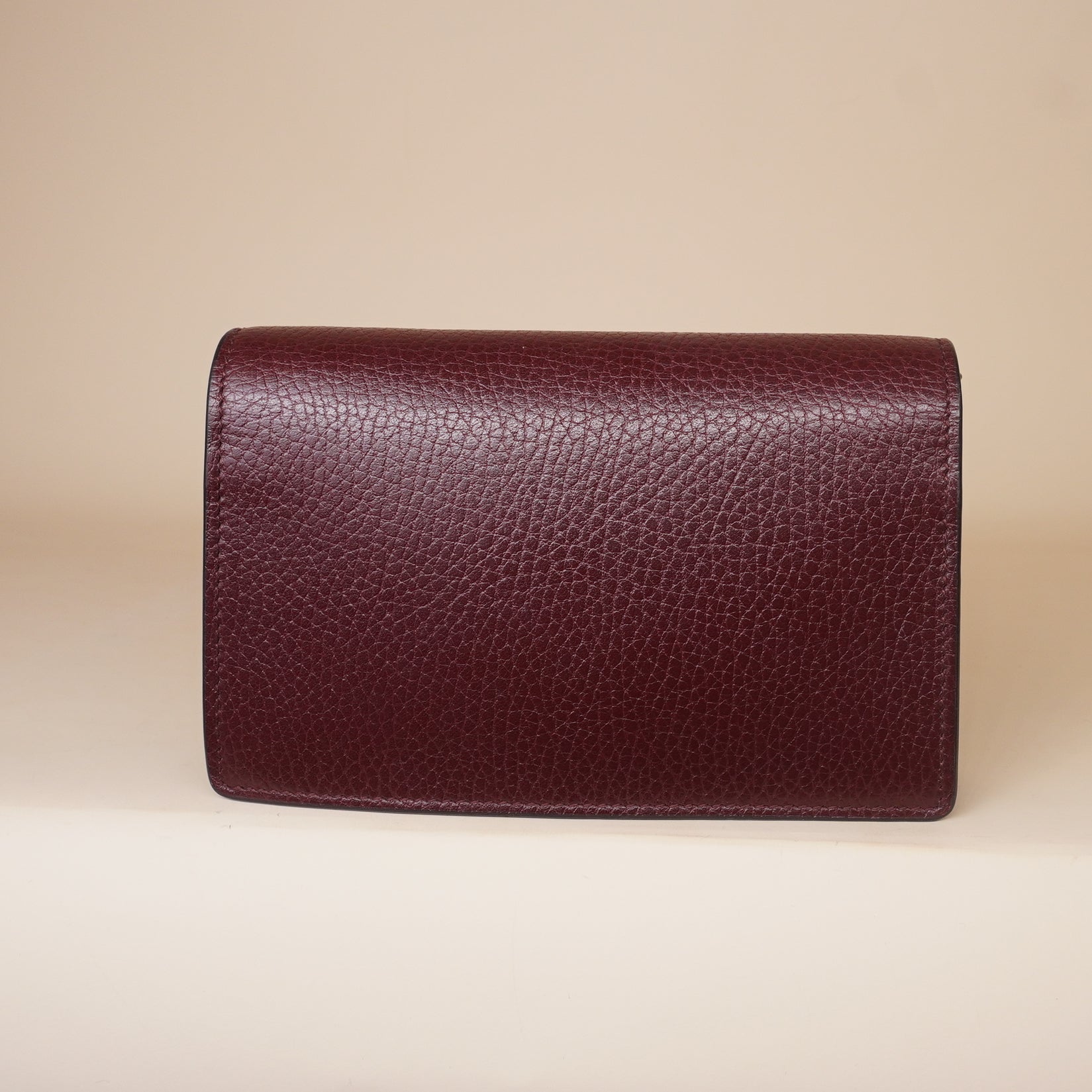 PRE-OWNED GG Dollar Calfskin Crystal Mini Dionysus Shoulder Bag Vintage Bordeaux