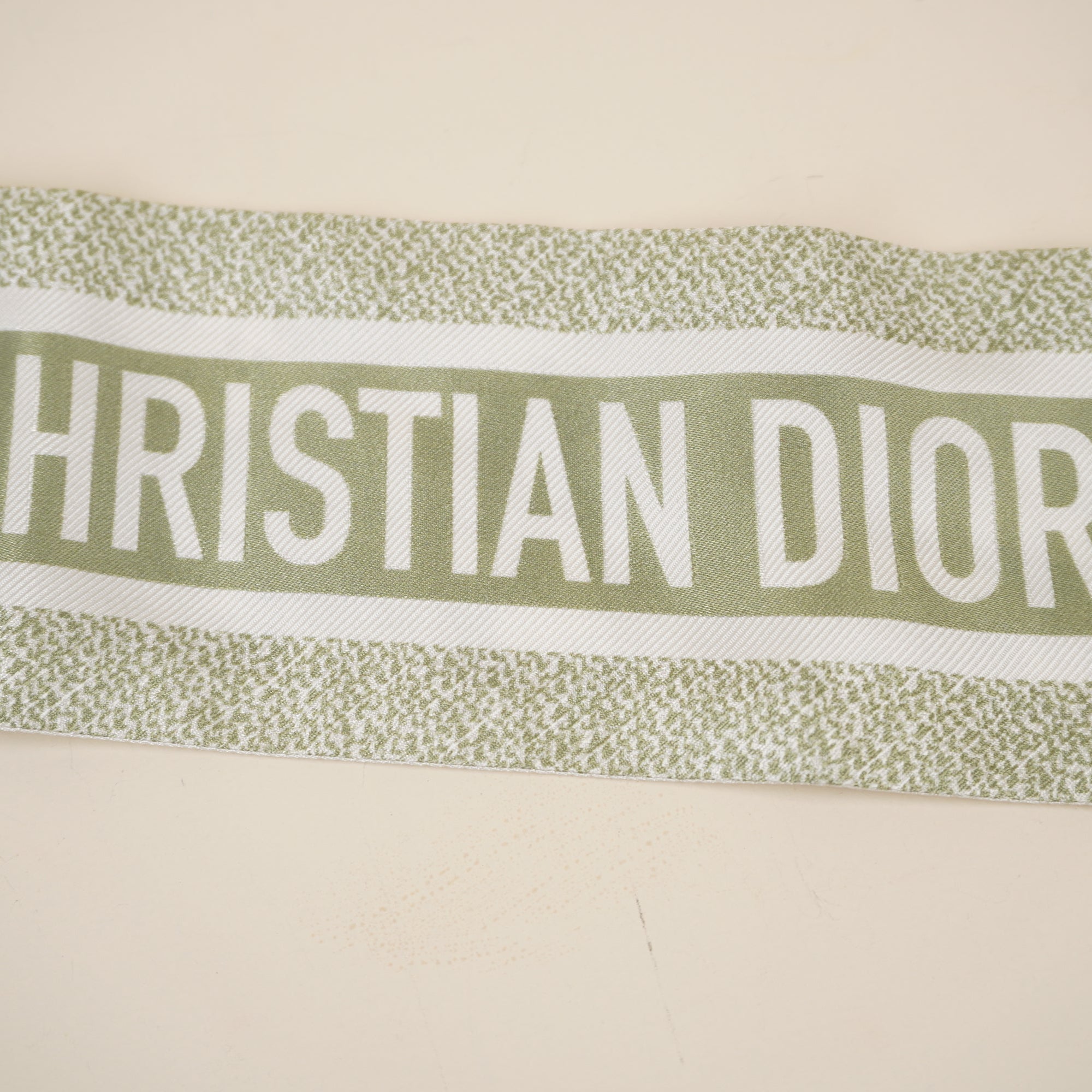 PRE-OWNED Mocha Green Flowers and Butterflies Twilly