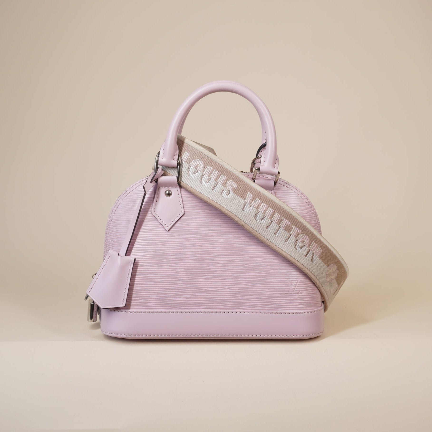 PRE-OWNED Epi Jacquard Alma BB Pink Shoulder Bag