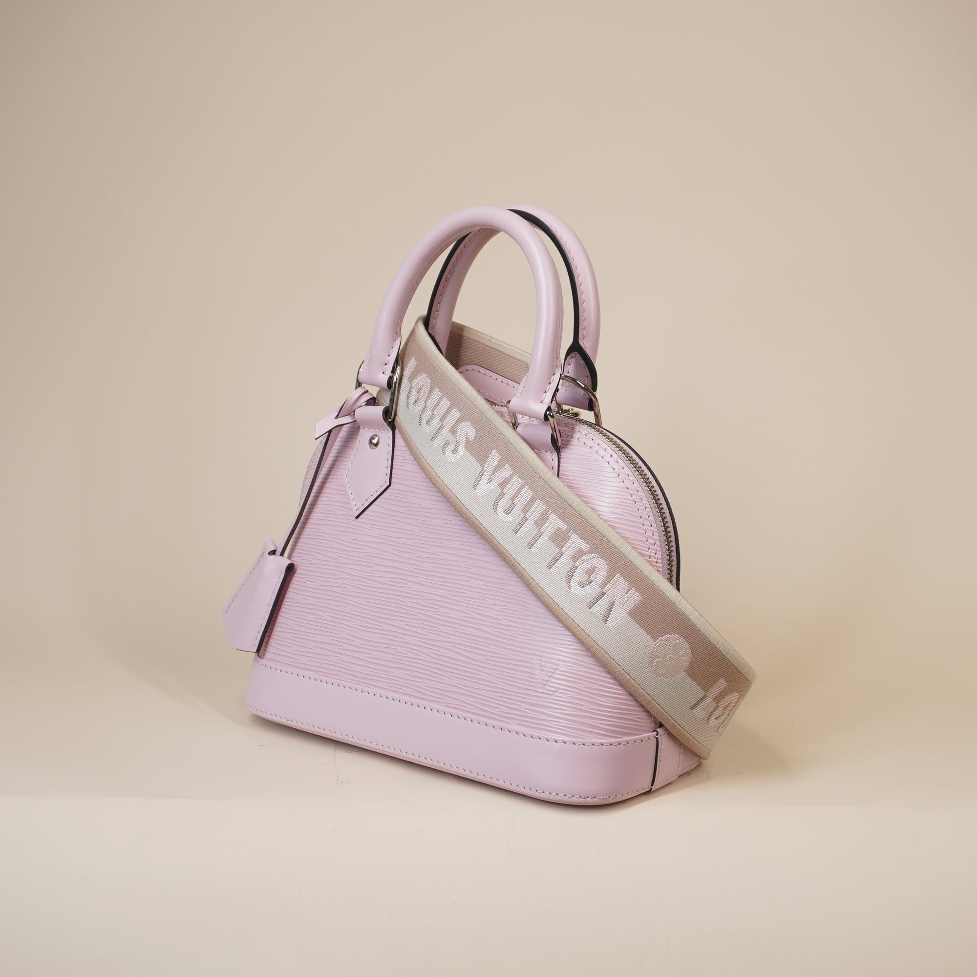 PRE-OWNED Epi Jacquard Alma BB Pink Shoulder Bag