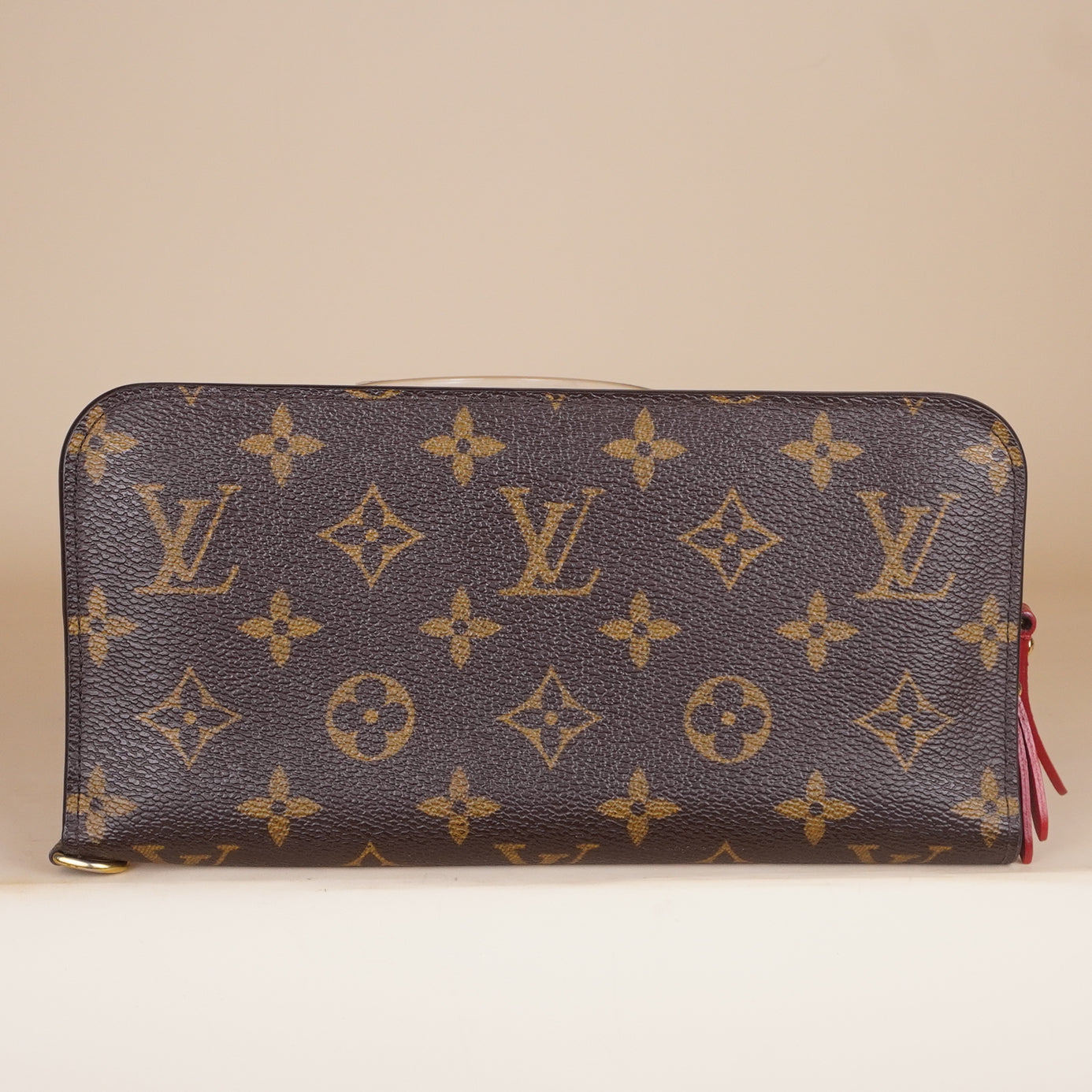 PRE-OWNED LV Monogram Canvas Red Insolite Wallet