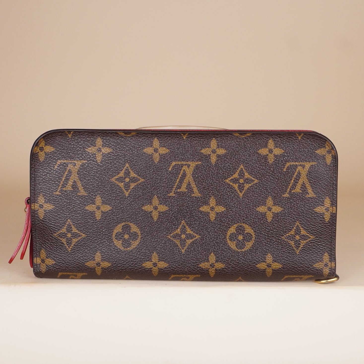 PRE-OWNED LV Monogram Canvas Red Insolite Wallet