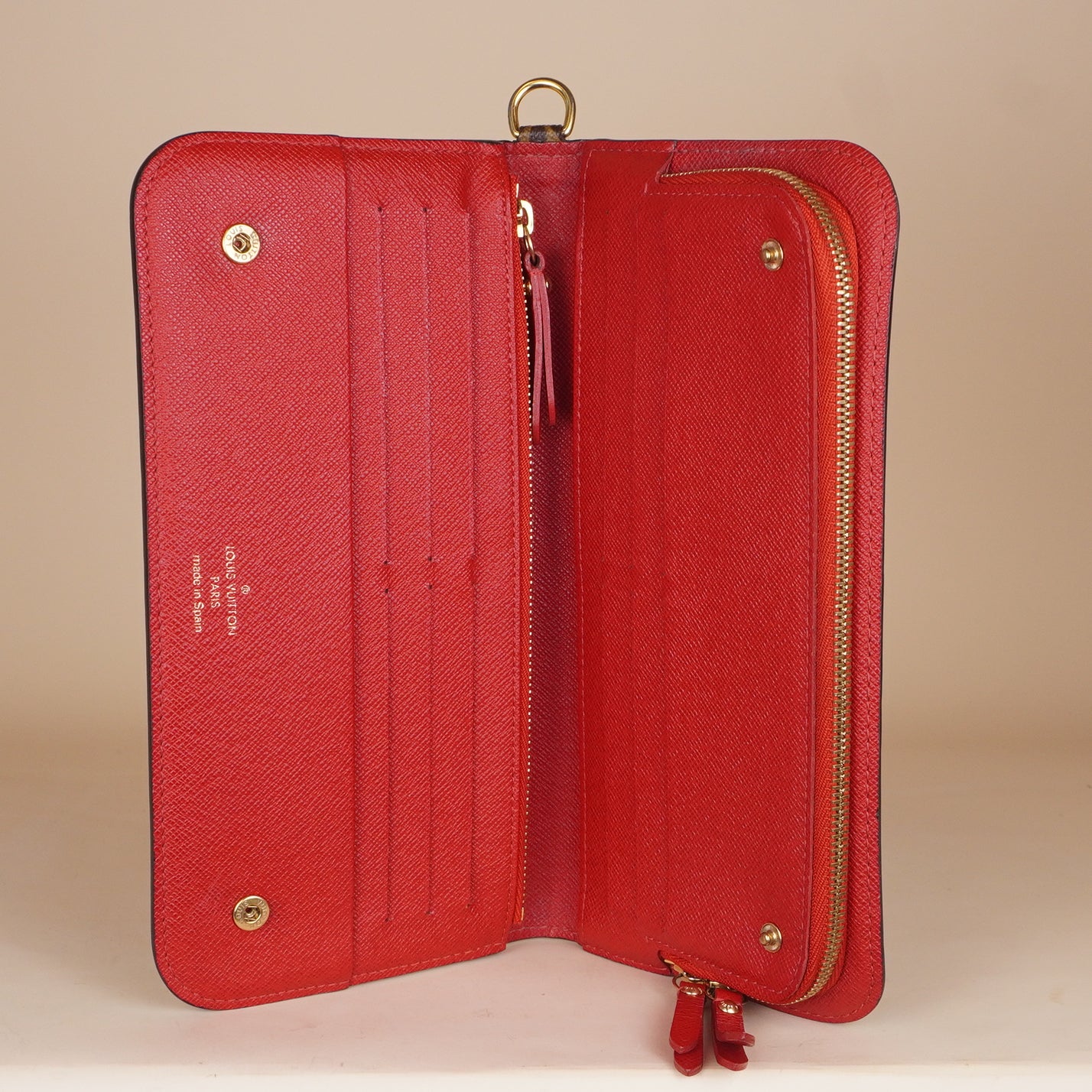 PRE-OWNED LV Monogram Canvas Red Insolite Wallet
