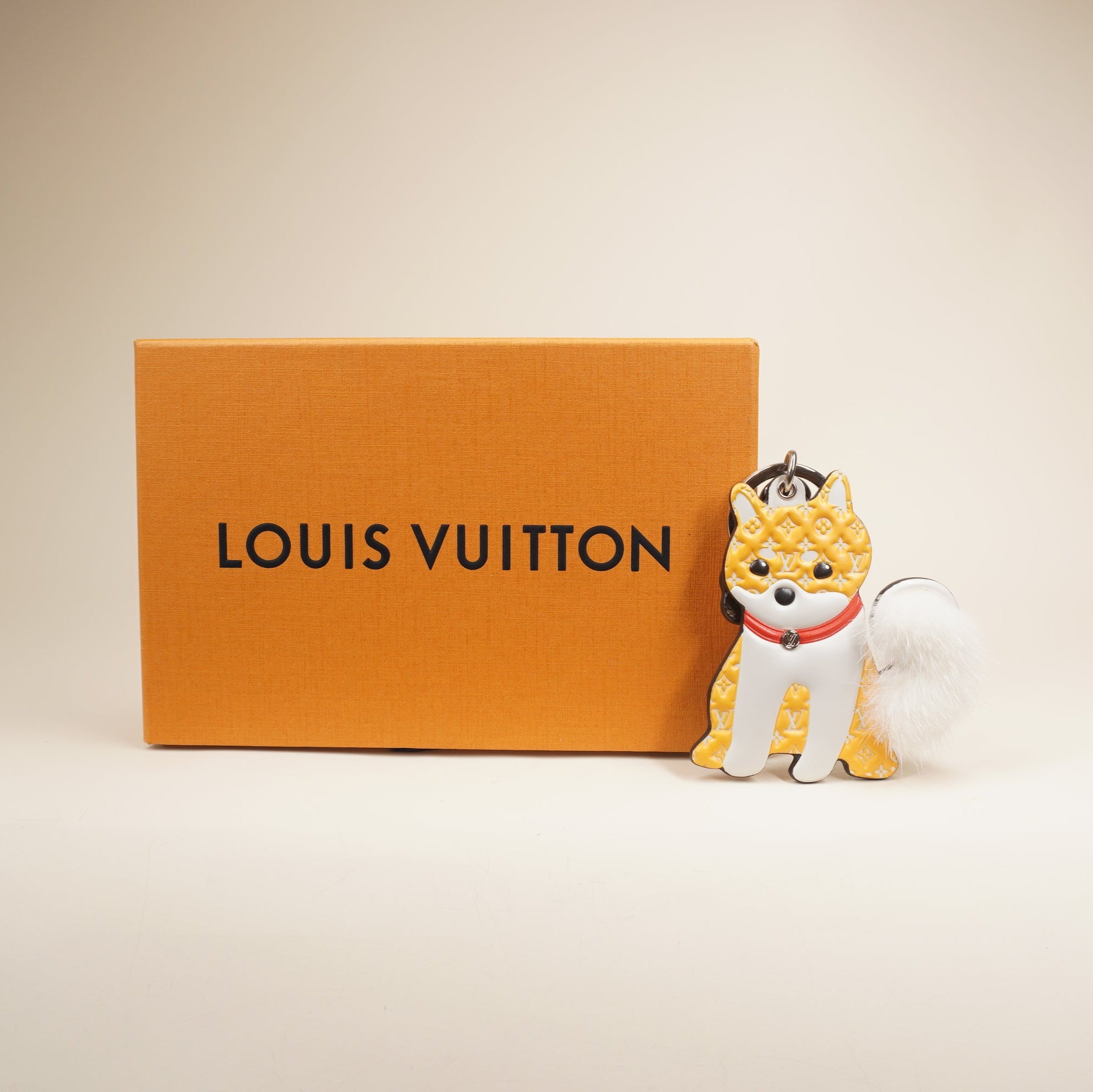 PRE-OWNED LV Monogram Shiba Bag Charm Key Holder 