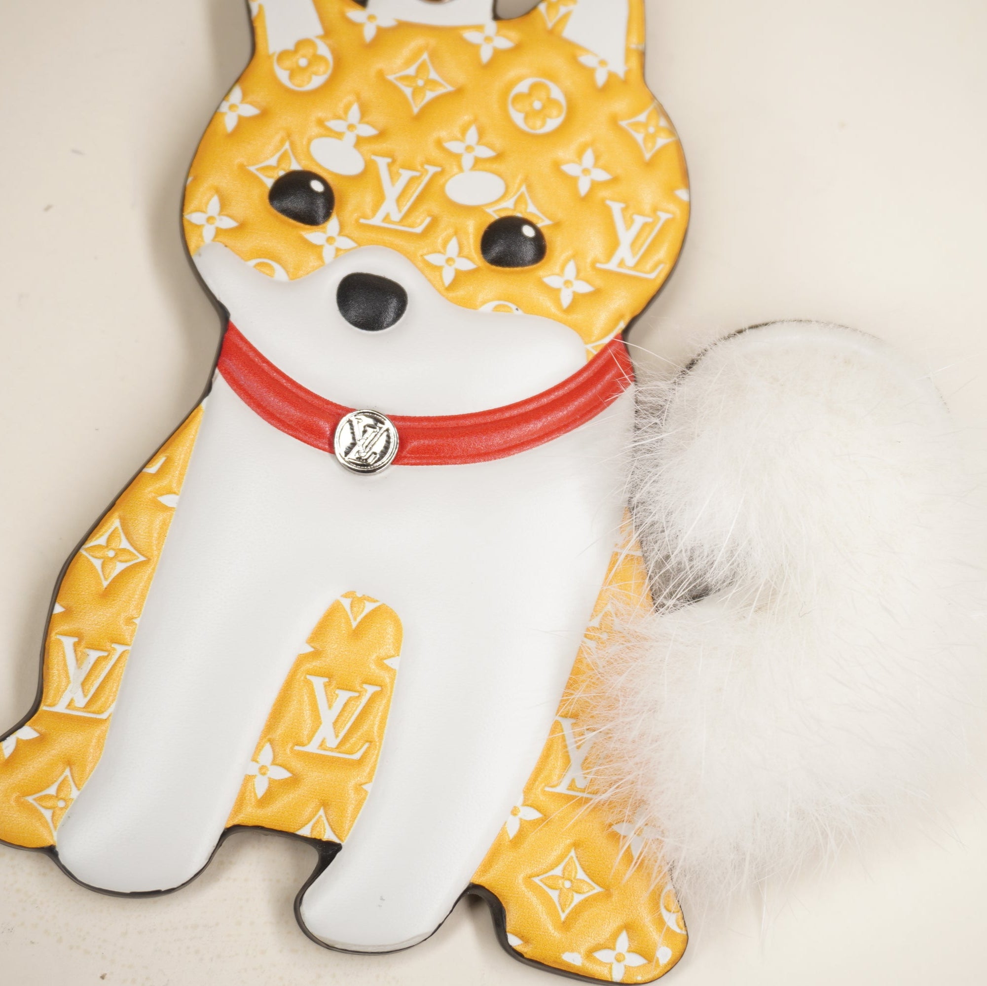 PRE-OWNED LV Monogram Shiba Bag Charm Key Holder 