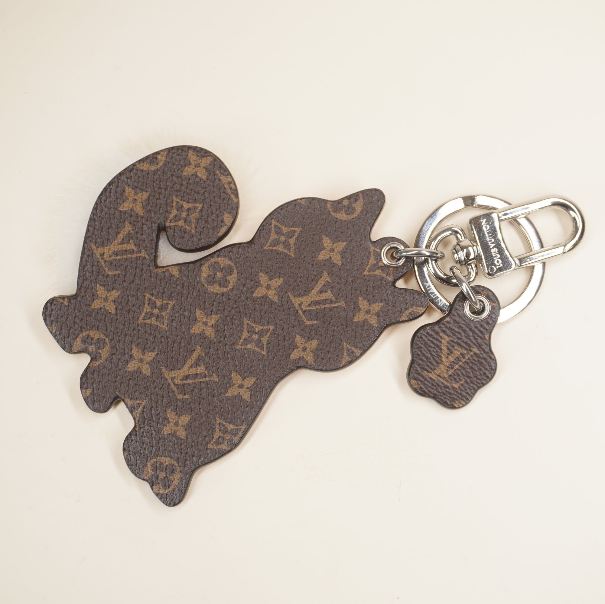 PRE-OWNED LV Monogram Shiba Bag Charm Key Holder 