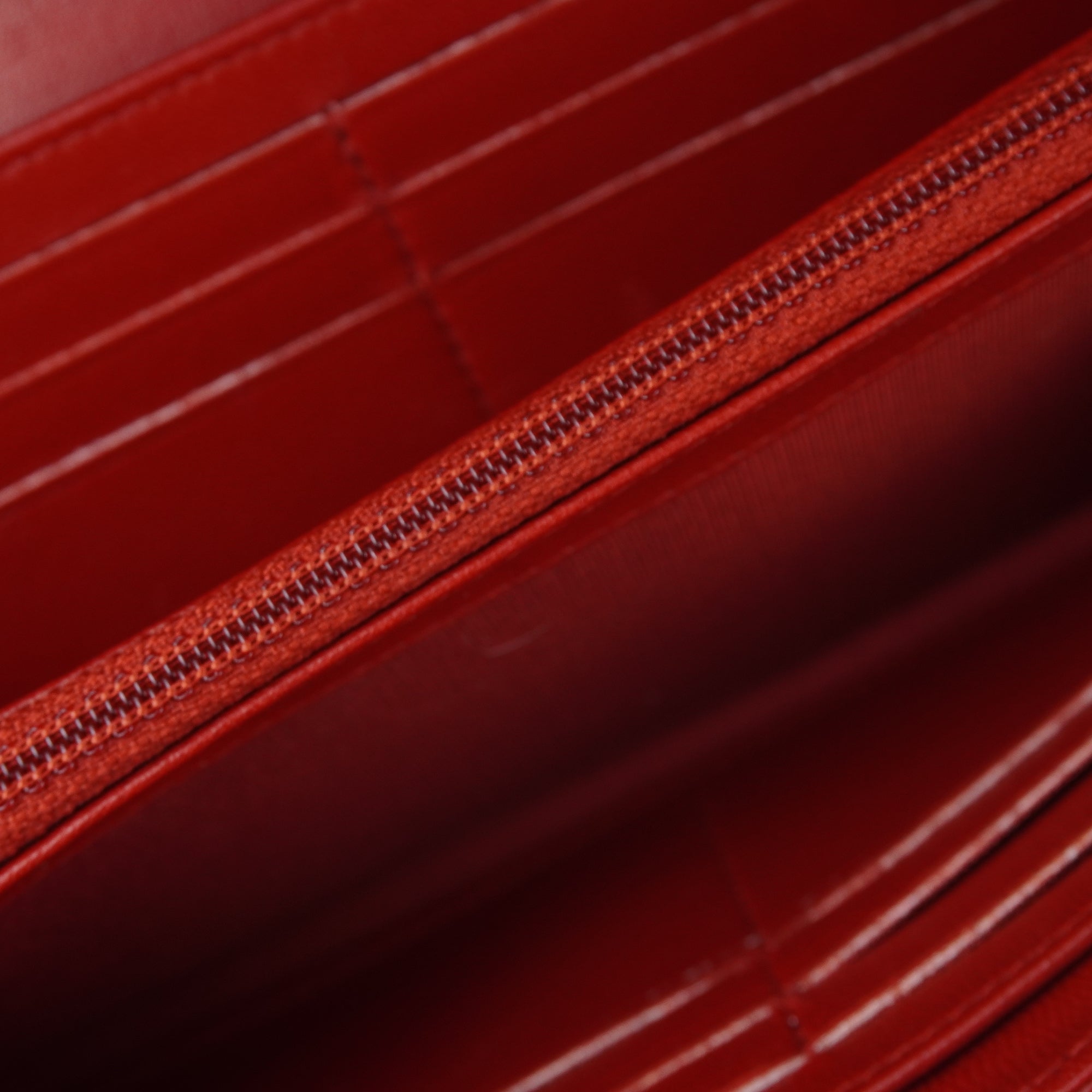 PRE-OWNED CC Chanel Red Quilted Leather Large Boy Gusset Flap Wallet