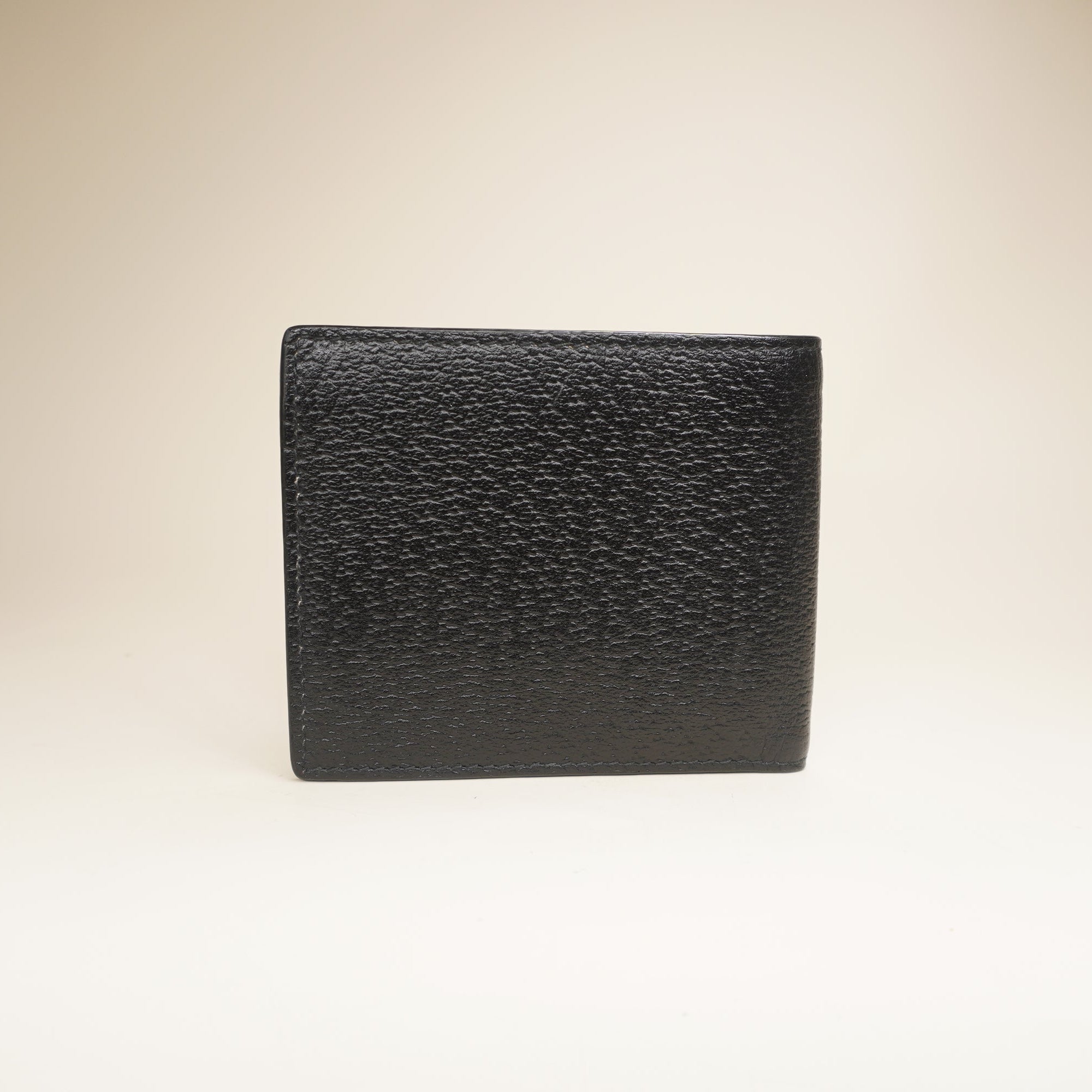 PRE-OWNED GG Marmont Leather Bi-fold Black Wallet