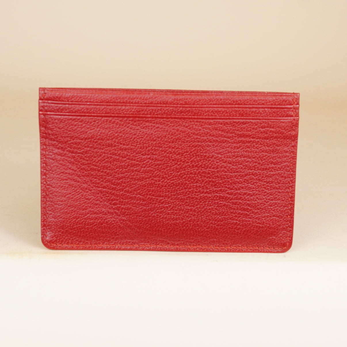 PRE-OWNED CC Vintage Red Leather Card Holder