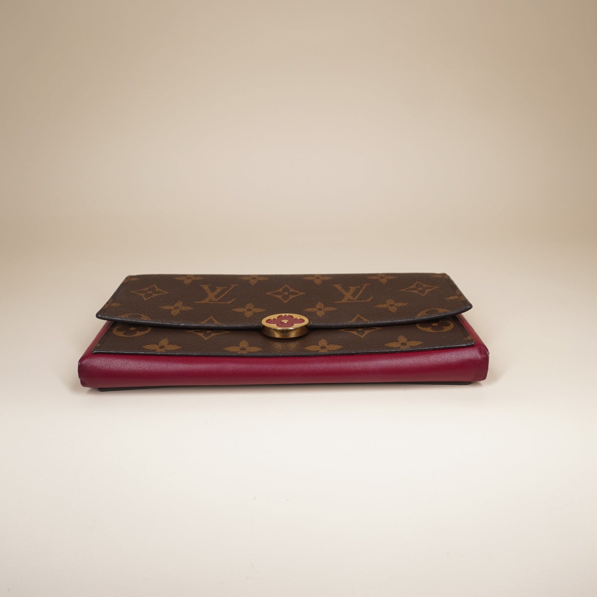 PRE-OWNED LV Monogram Canvas Flore Wallet