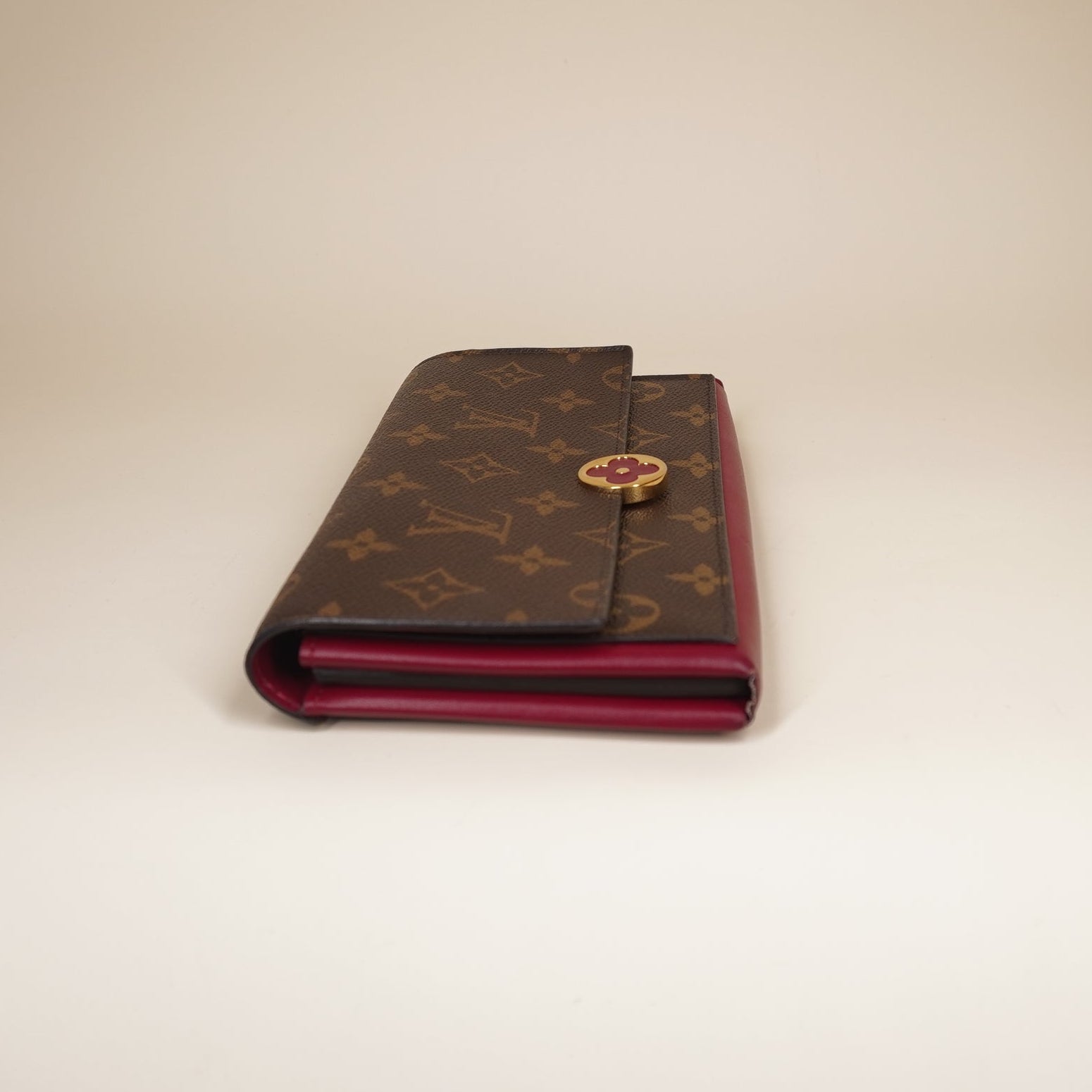 PRE-OWNED LV Monogram Canvas Flore Wallet