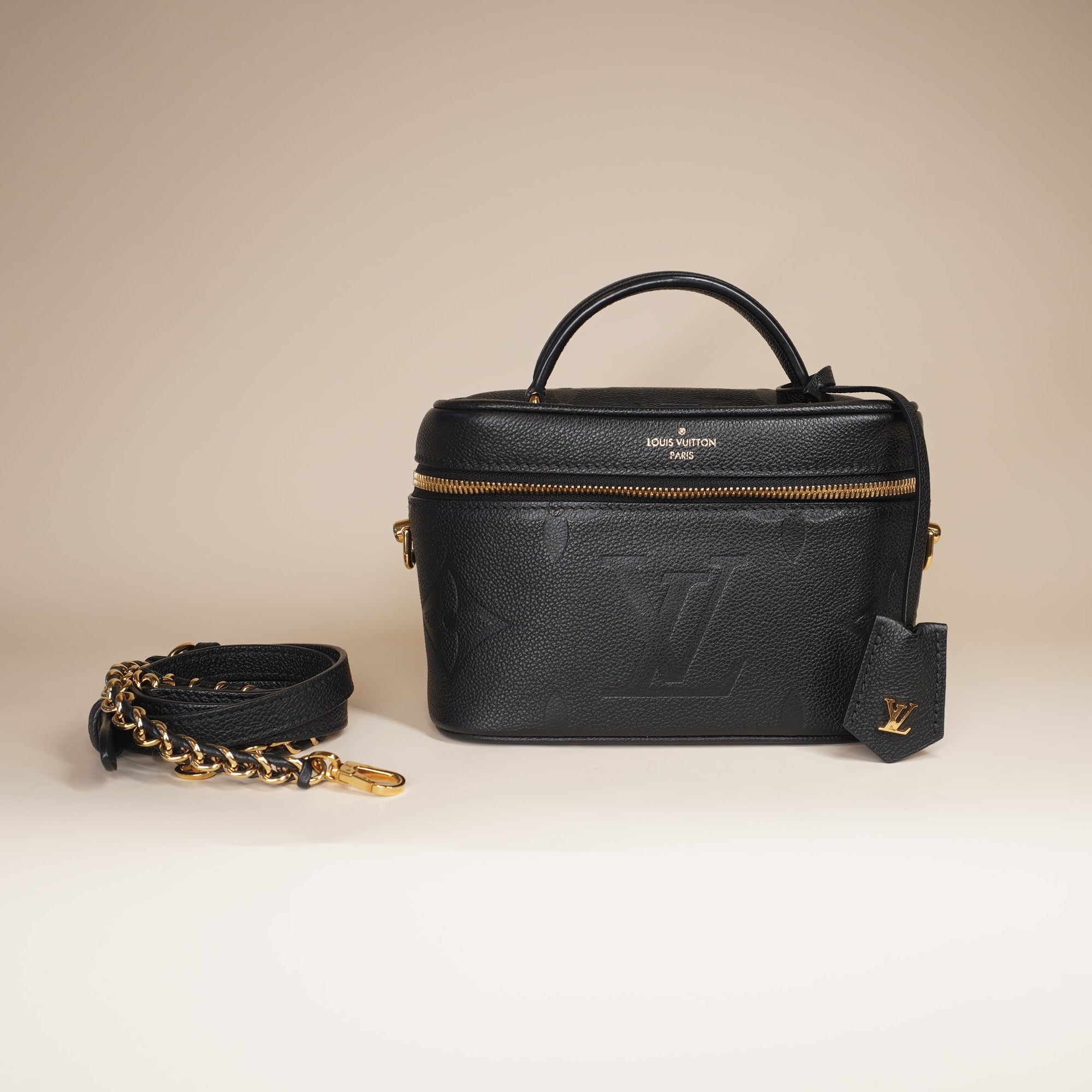 PRE-OWNED LV Vanity Black Calfksin Shoulder Bag