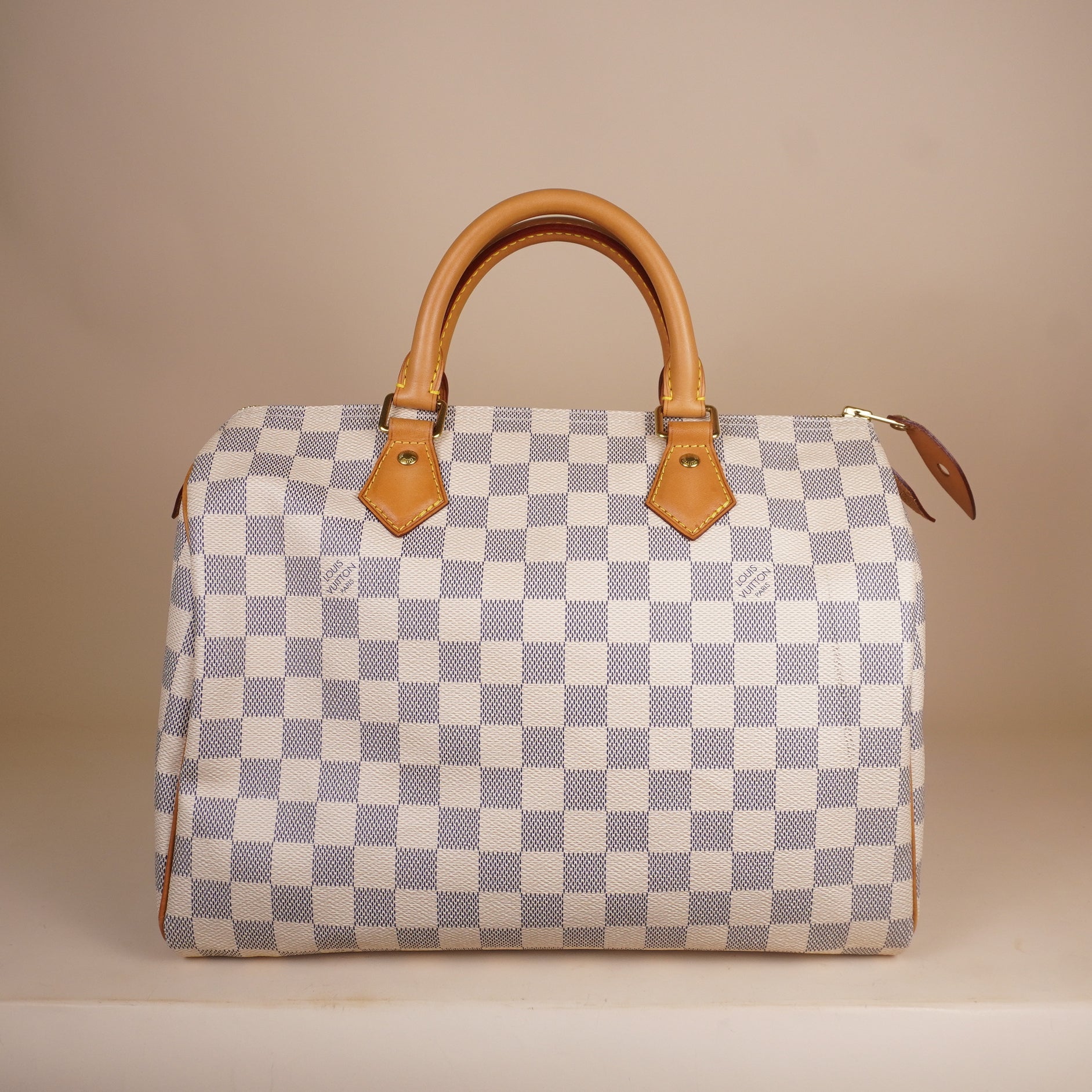 PRE-OWNED LV Damier Azur Speedy 30 Coated Canvas