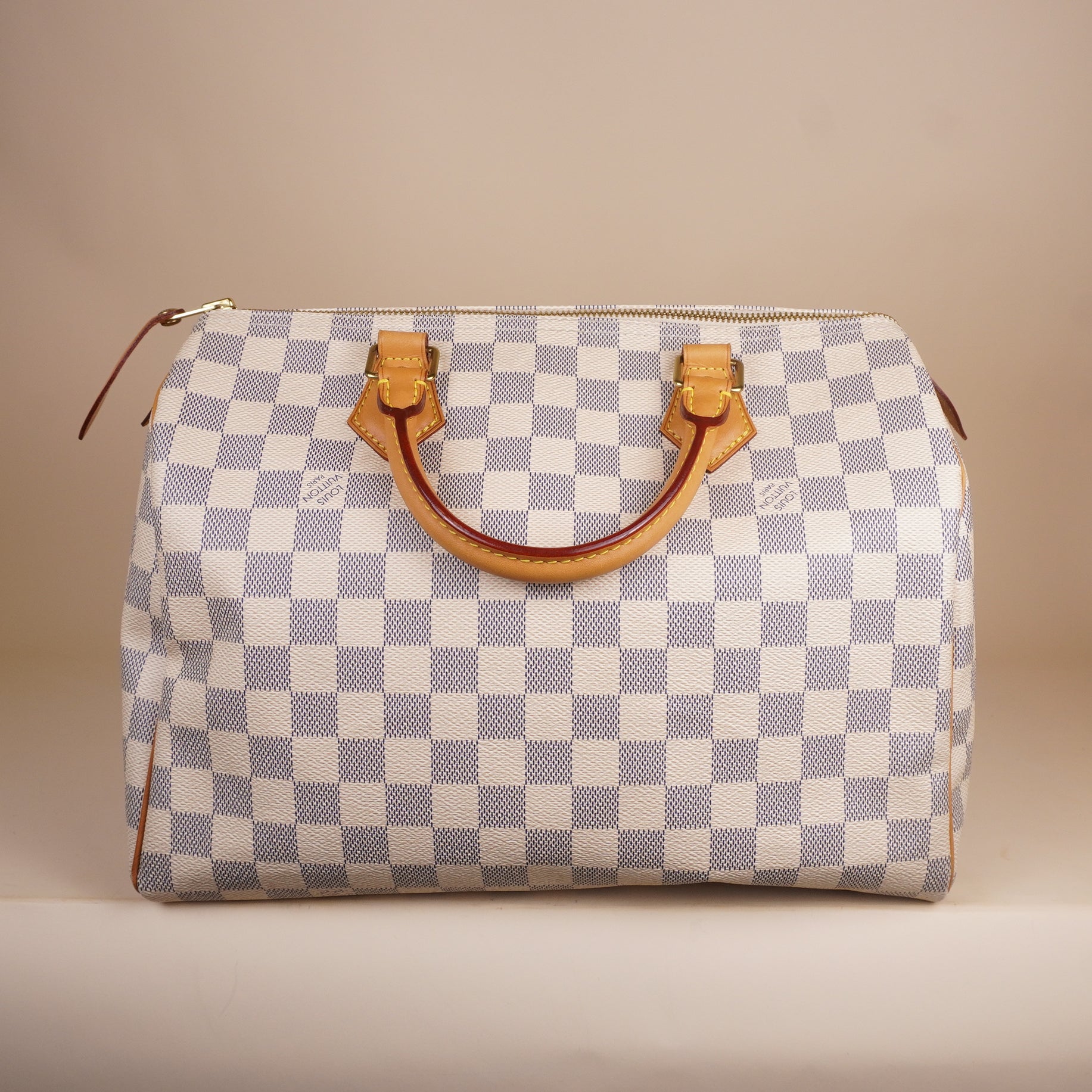 PRE-OWNED LV Damier Azur Speedy 30 Coated Canvas