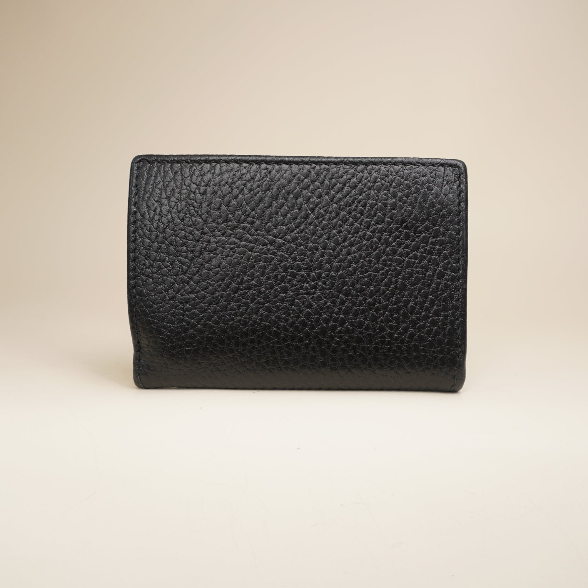 PRE-OWNED Marmont Black GG Lined Trifold Wallet