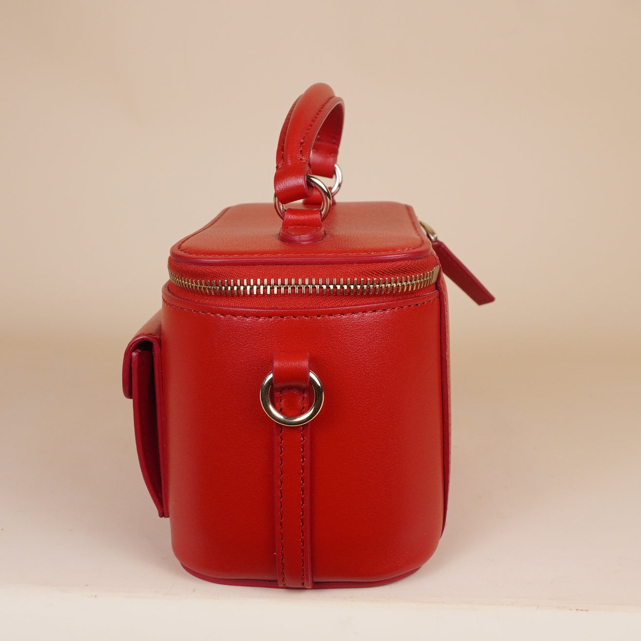 PRE-OWNED Red Leather Mini Loco VLogo Crossbody Bag