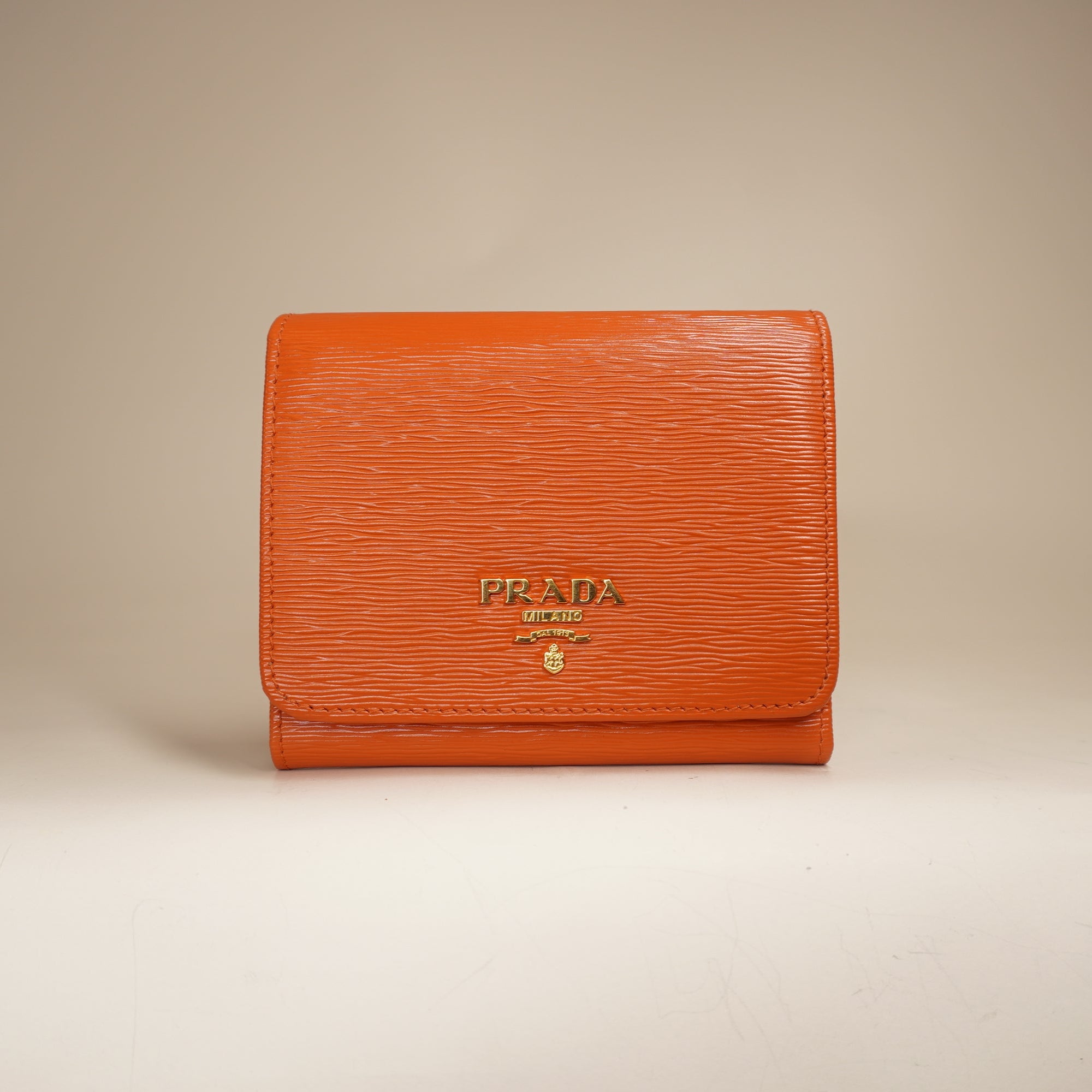 PRE-OWNED  Vitello Move Bifold Wallet Papaya